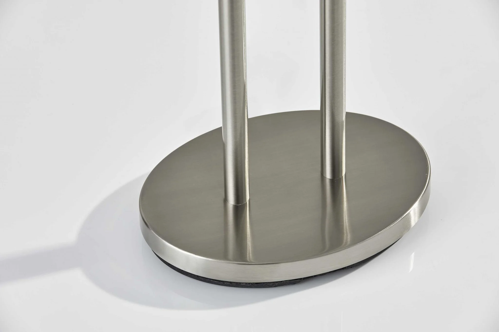 Dual Pole Floor Lamp in Brushed Steel Metal By Homeroots - Image 4