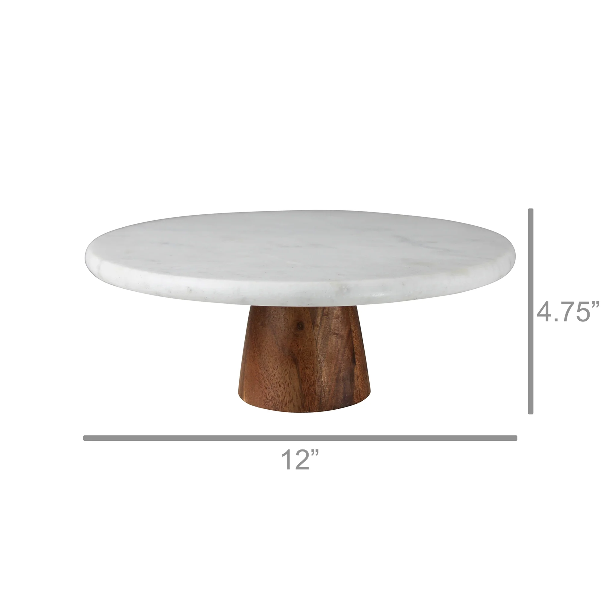 Duel Cake Pedestal, Marble & Wood By HomArt - Image 2