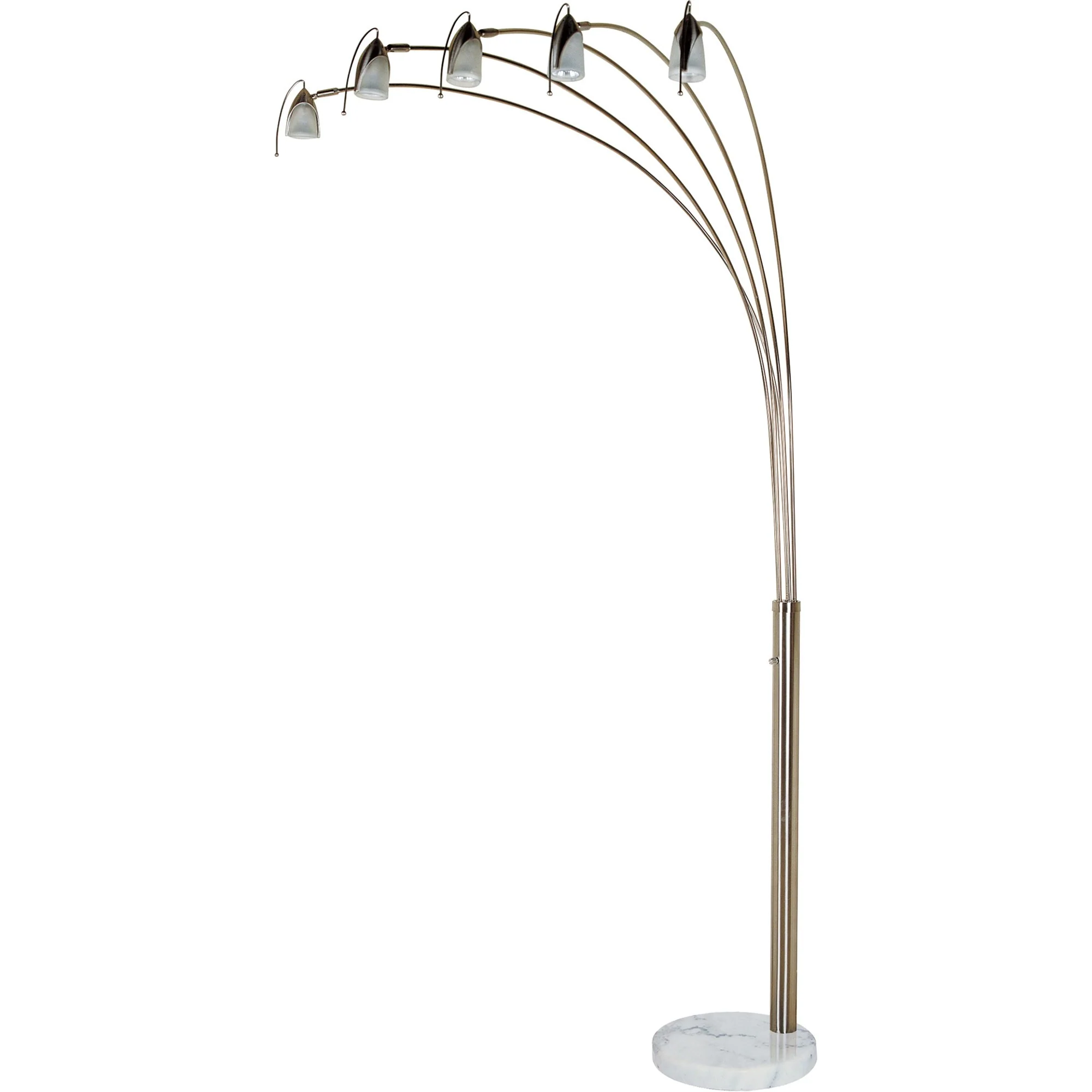Dull Gold Metal Floor Lamp with Five Adjustable Swing Arms By Homeroots - Image 2