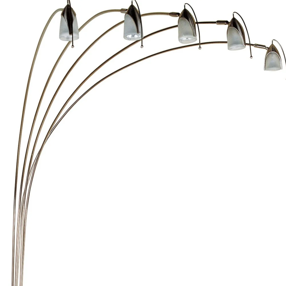 Dull Gold Metal Floor Lamp with Five Adjustable Swing Arms By Homeroots - Image 3