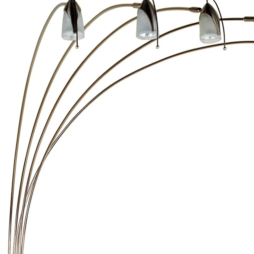 Dull Gold Metal Floor Lamp with Five Adjustable Swing Arms By Homeroots - Image 4
