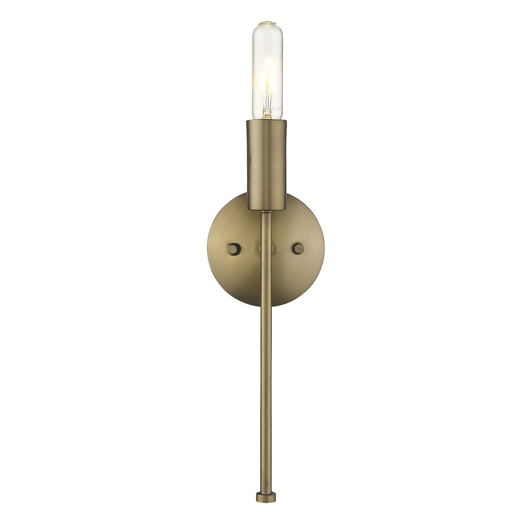 Dull Gold Narrow Bulb Wall Light By Homeroots - Image 2