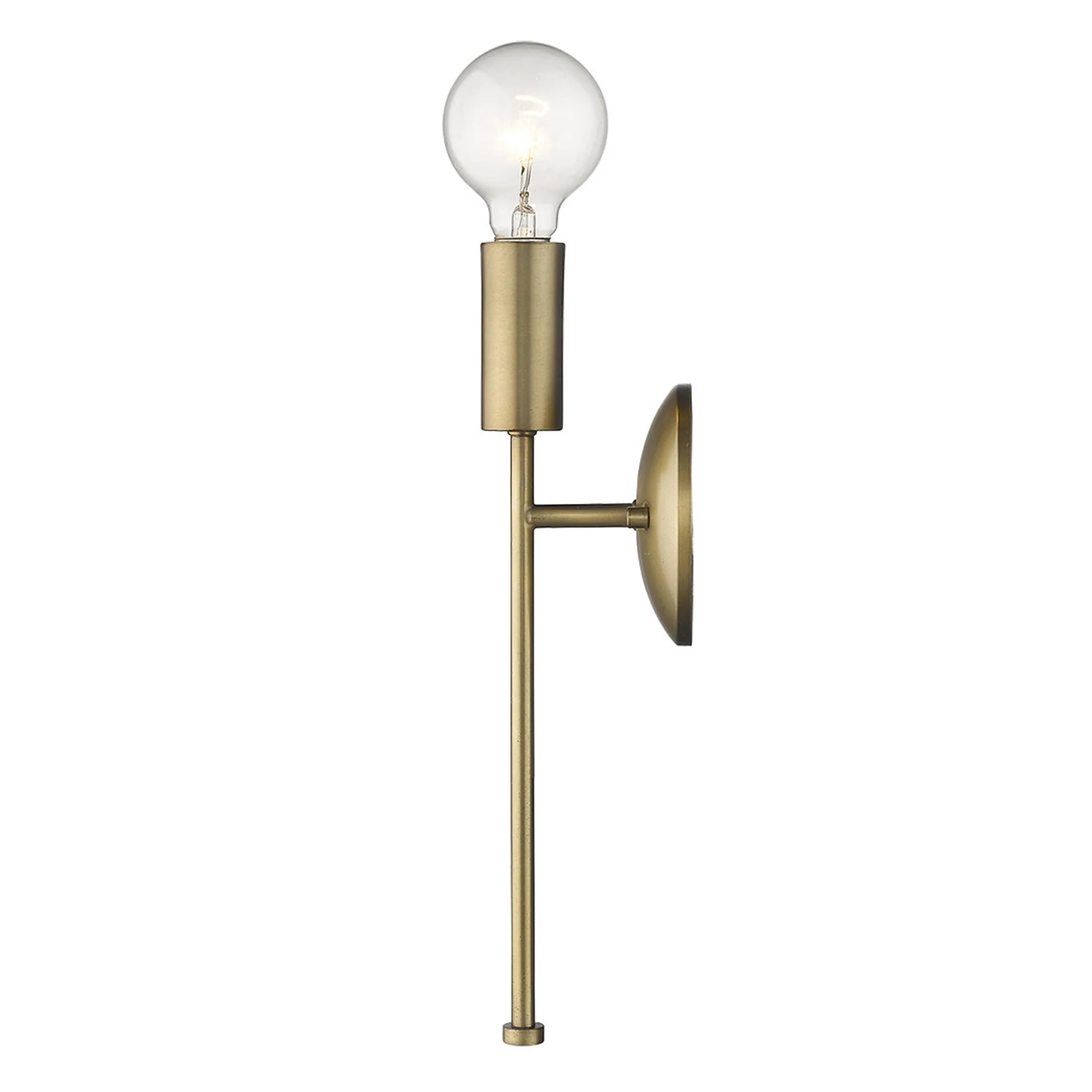Dull Gold Narrow Bulb Wall Light By Homeroots - Image 3