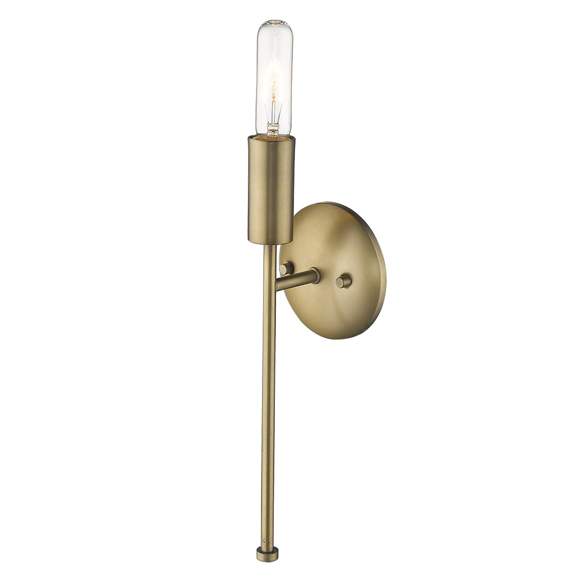 Dull Gold Narrow Bulb Wall Light By Homeroots - Image 4
