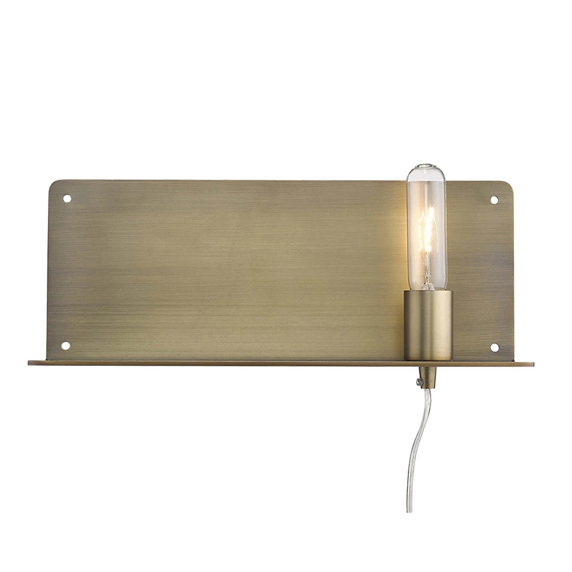 Dull Gold Shelf Wall Light By Homeroots - Image 7