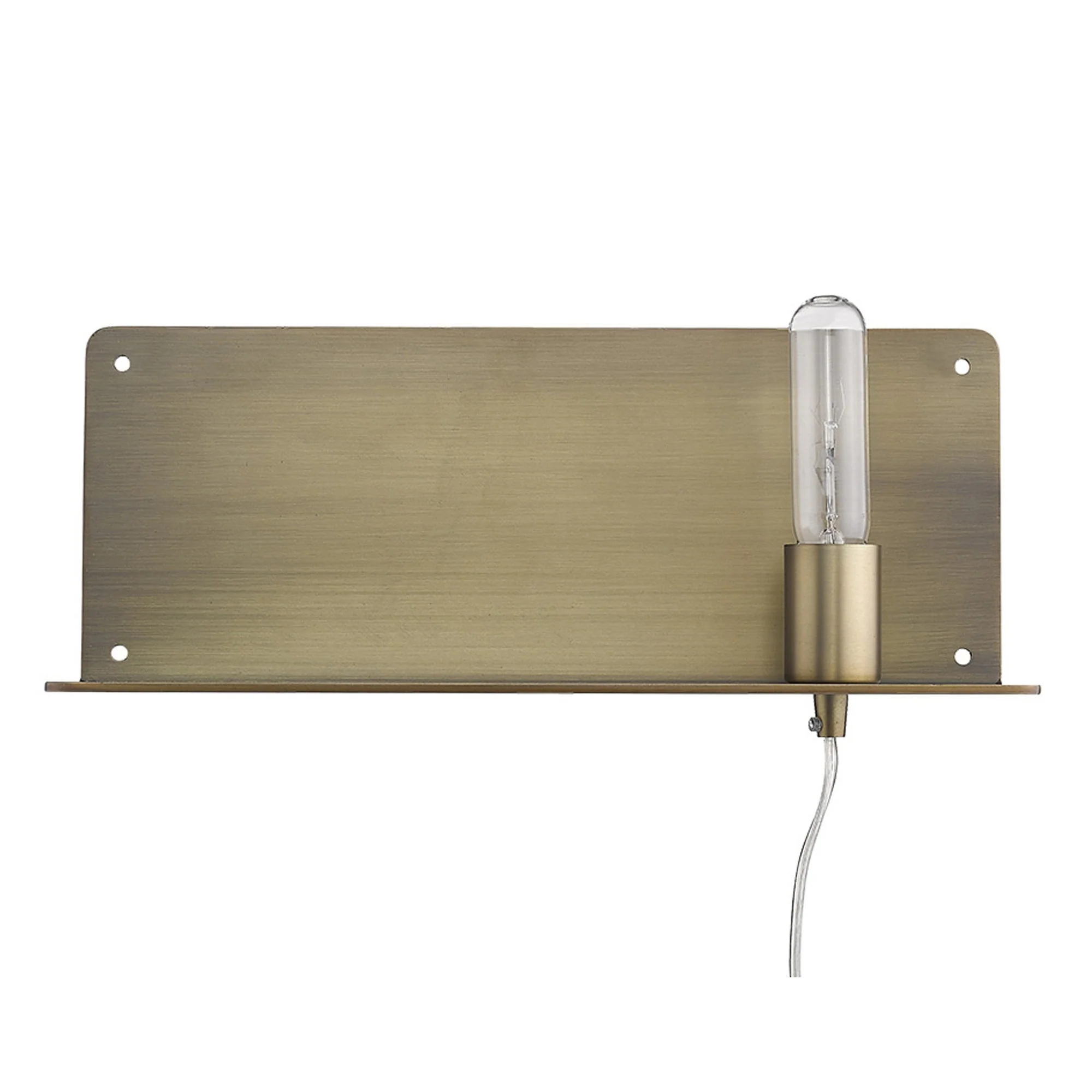 Dull Gold Shelf Wall Light By Homeroots - Image 8