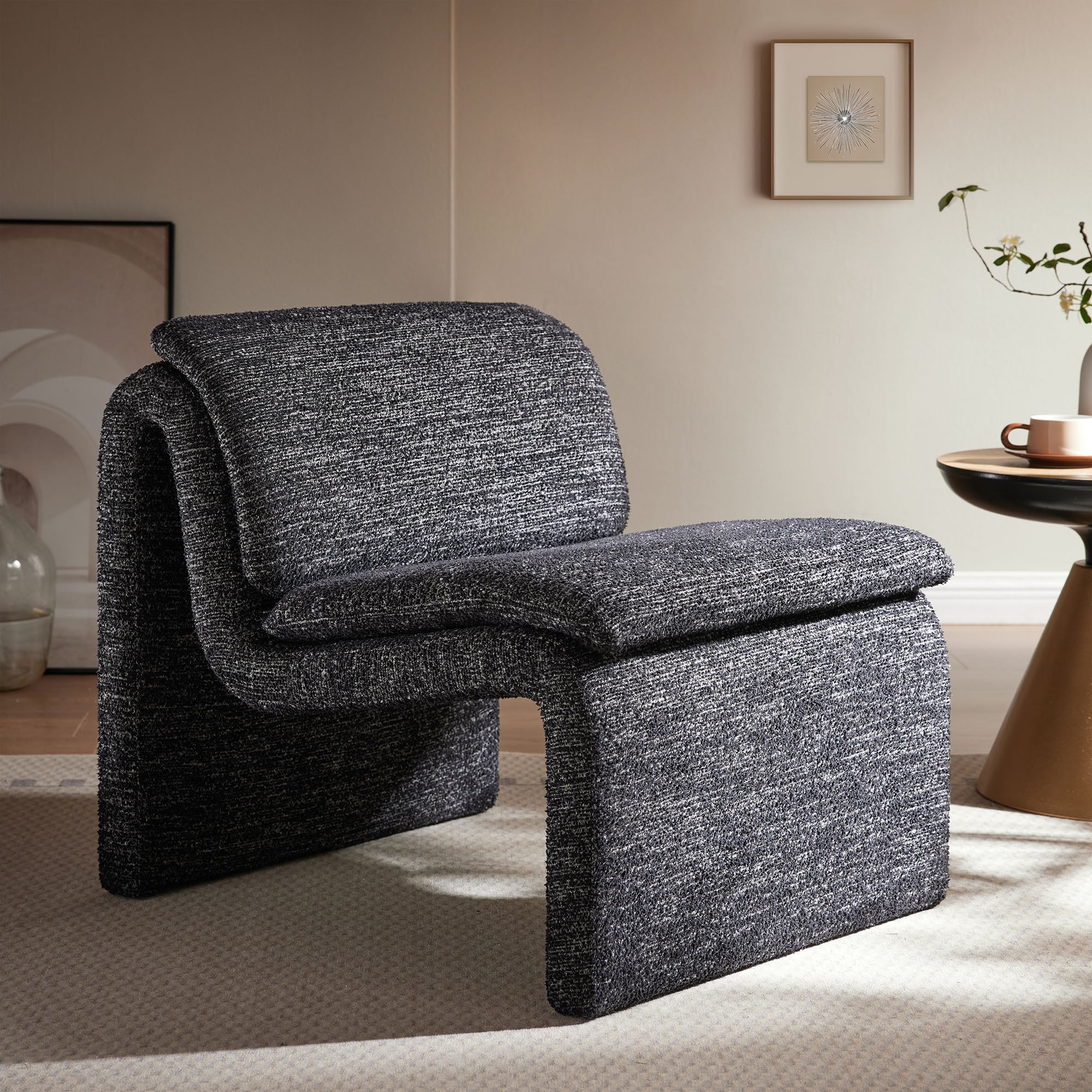 Dune Boucle Upholstered Armless Accent Chair by Modway - Image 16