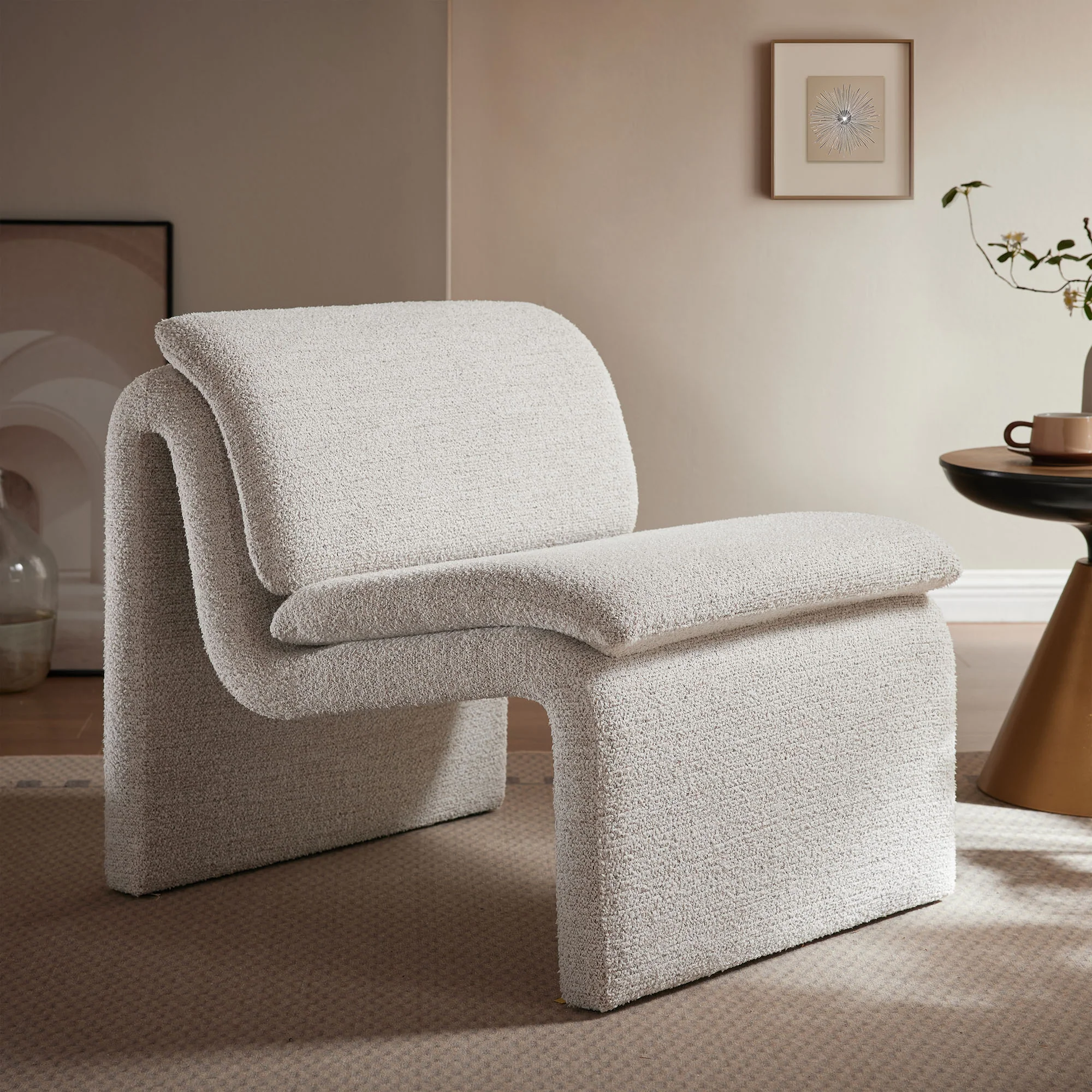 Dune Boucle Upholstered Armless Accent Chair by Modway - Image 25