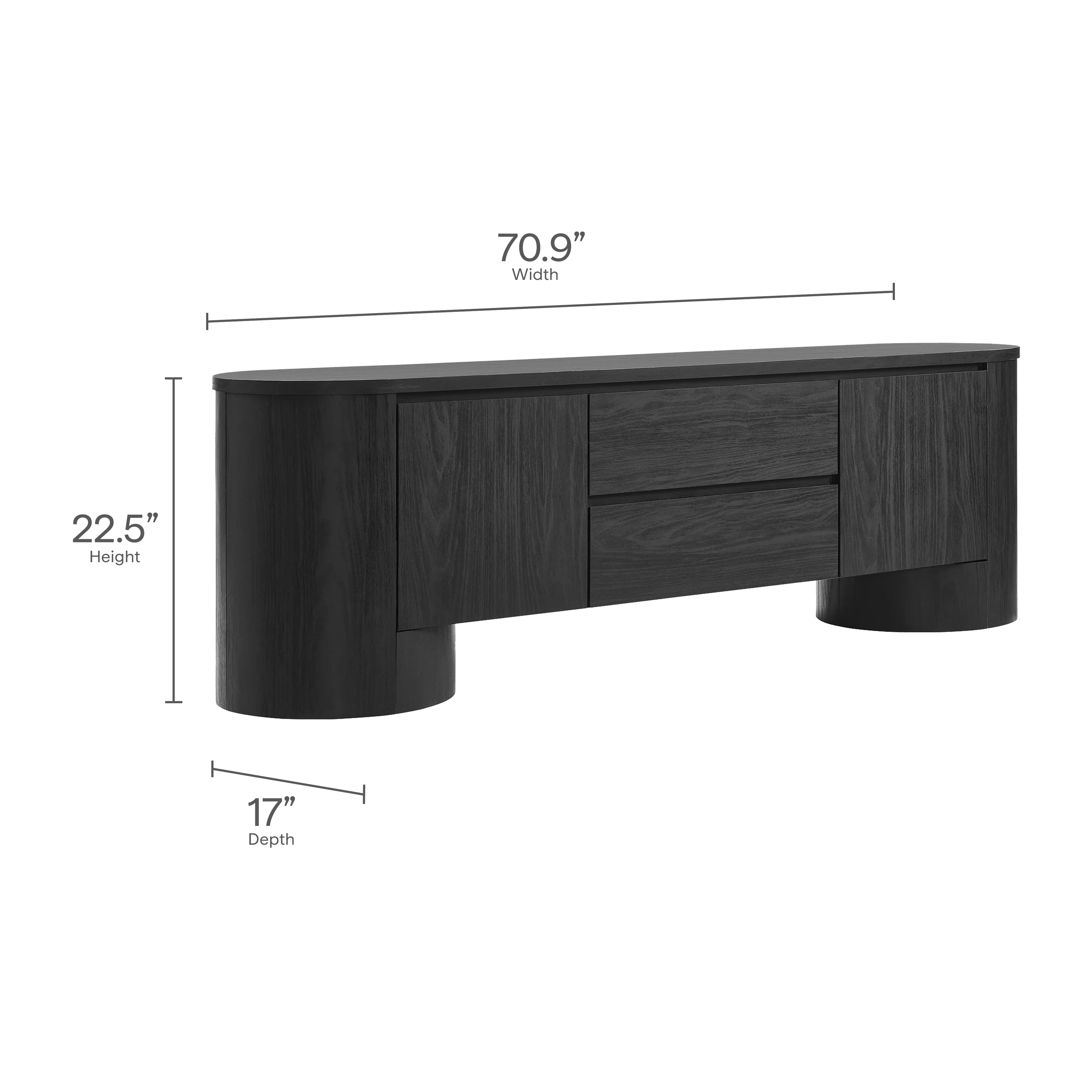Duval 71 Inch Oval TV Cabinet by Modway - Image 10