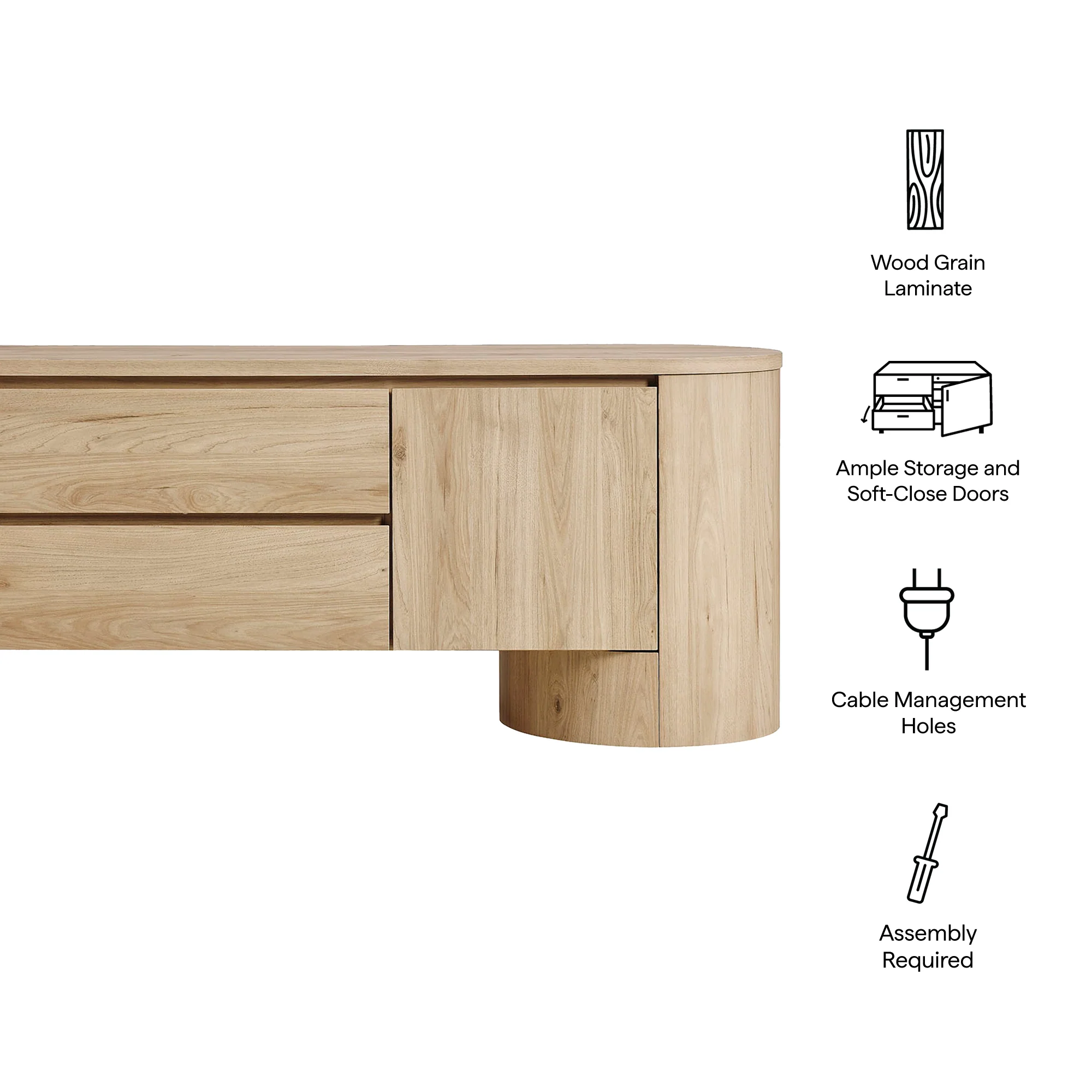 Duval 71 Inch Oval TV Cabinet by Modway - Image 19