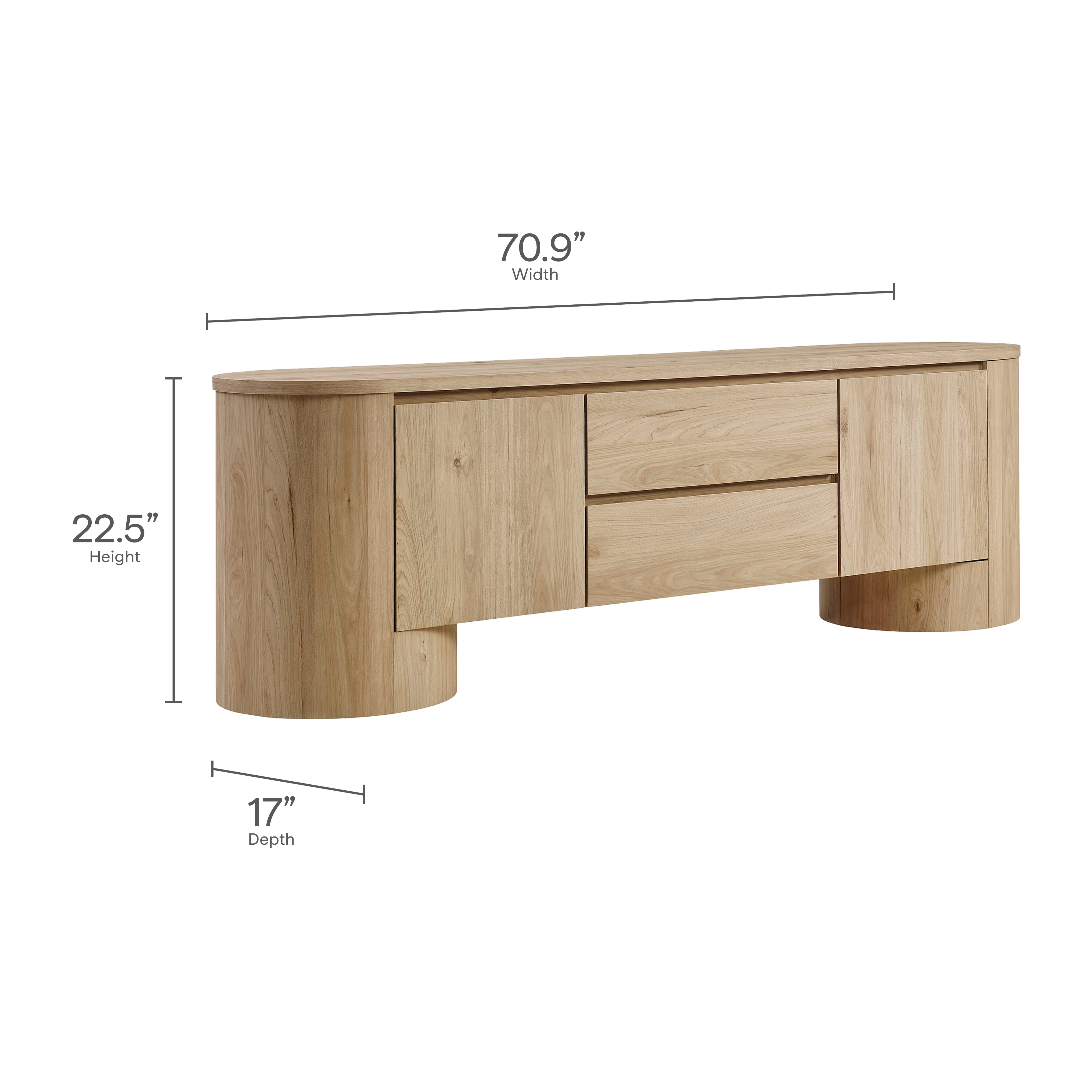 Duval 71 Inch Oval TV Cabinet by Modway - Image 20