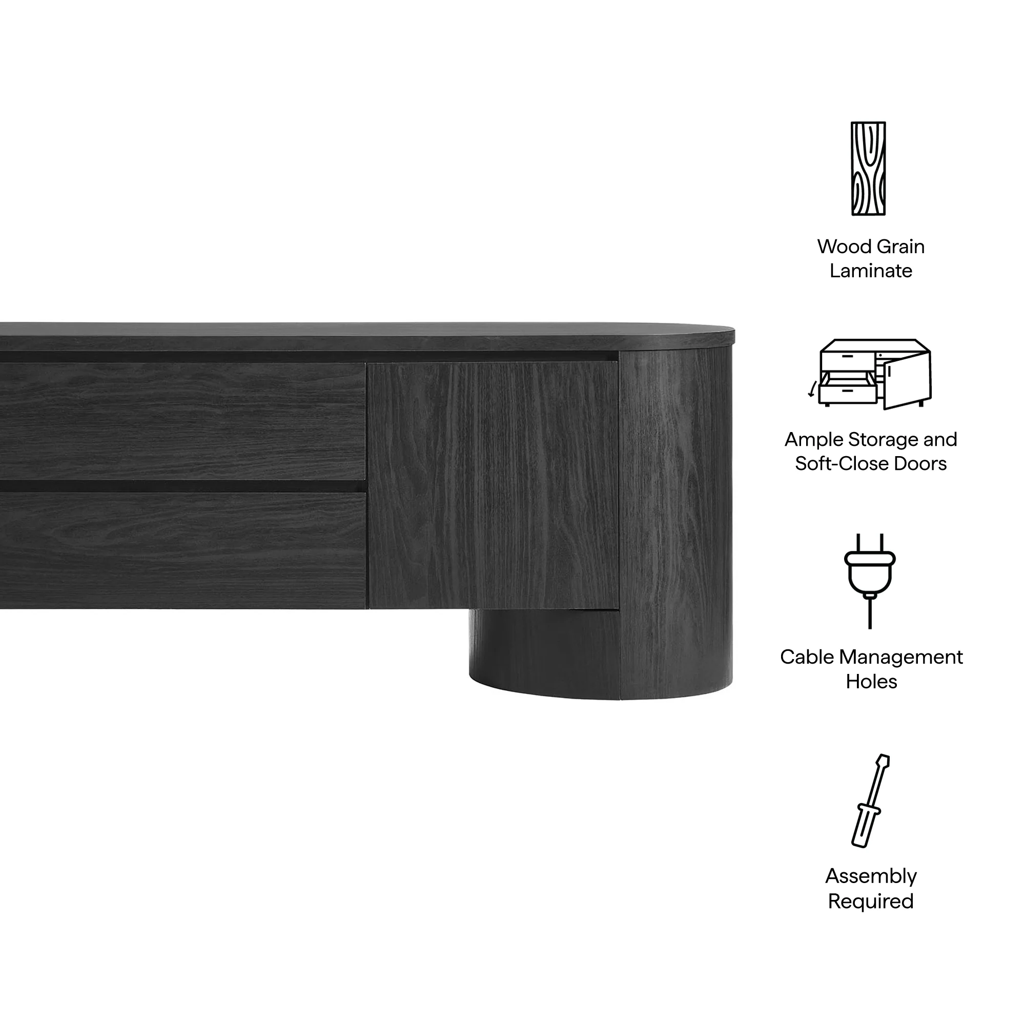 Duval 71 Inch Oval TV Cabinet by Modway - Image 9