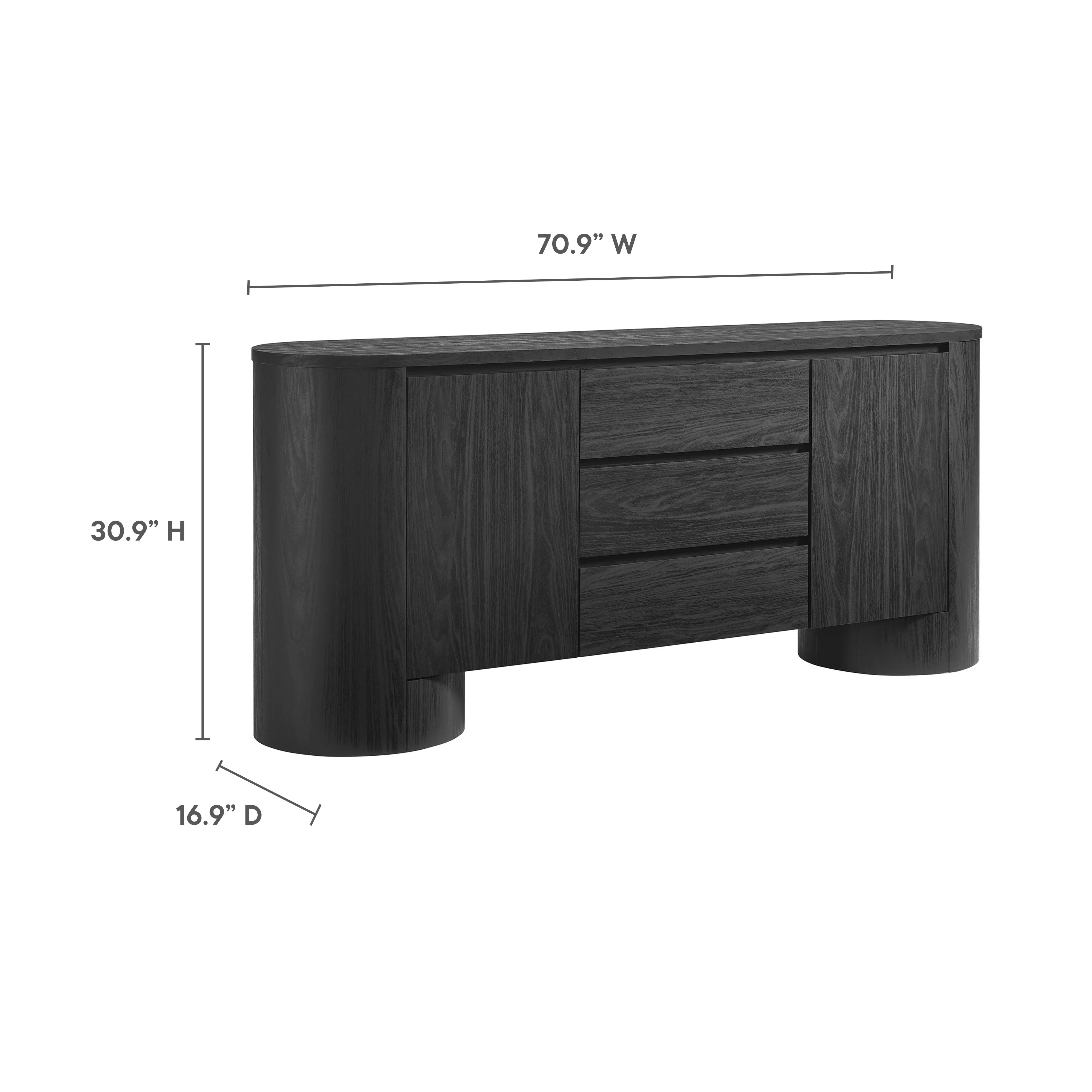 Duval 71" Rounded Sideboard Storage Cabinet by Modway - Image 11