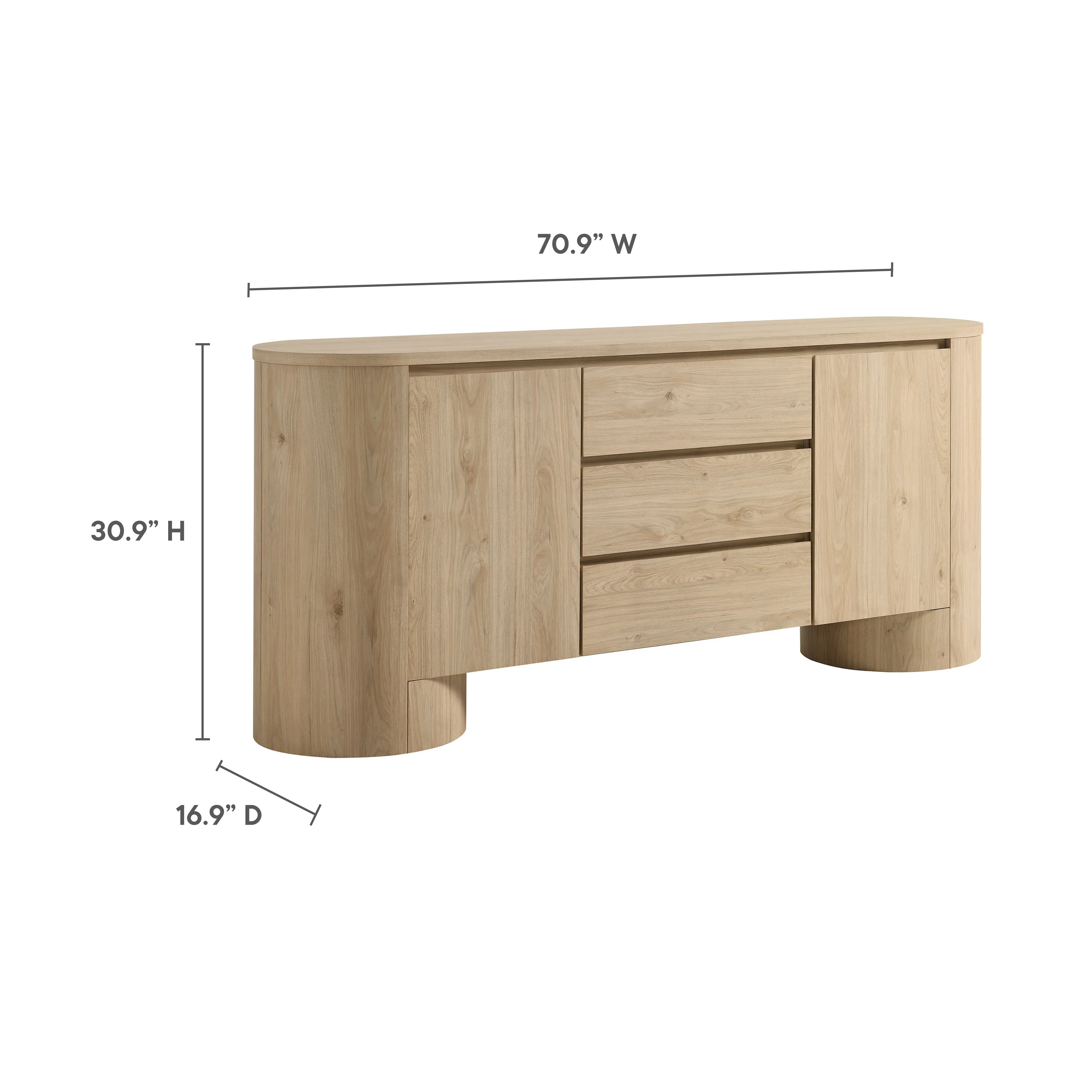 Duval 71" Rounded Sideboard Storage Cabinet by Modway - Image 22