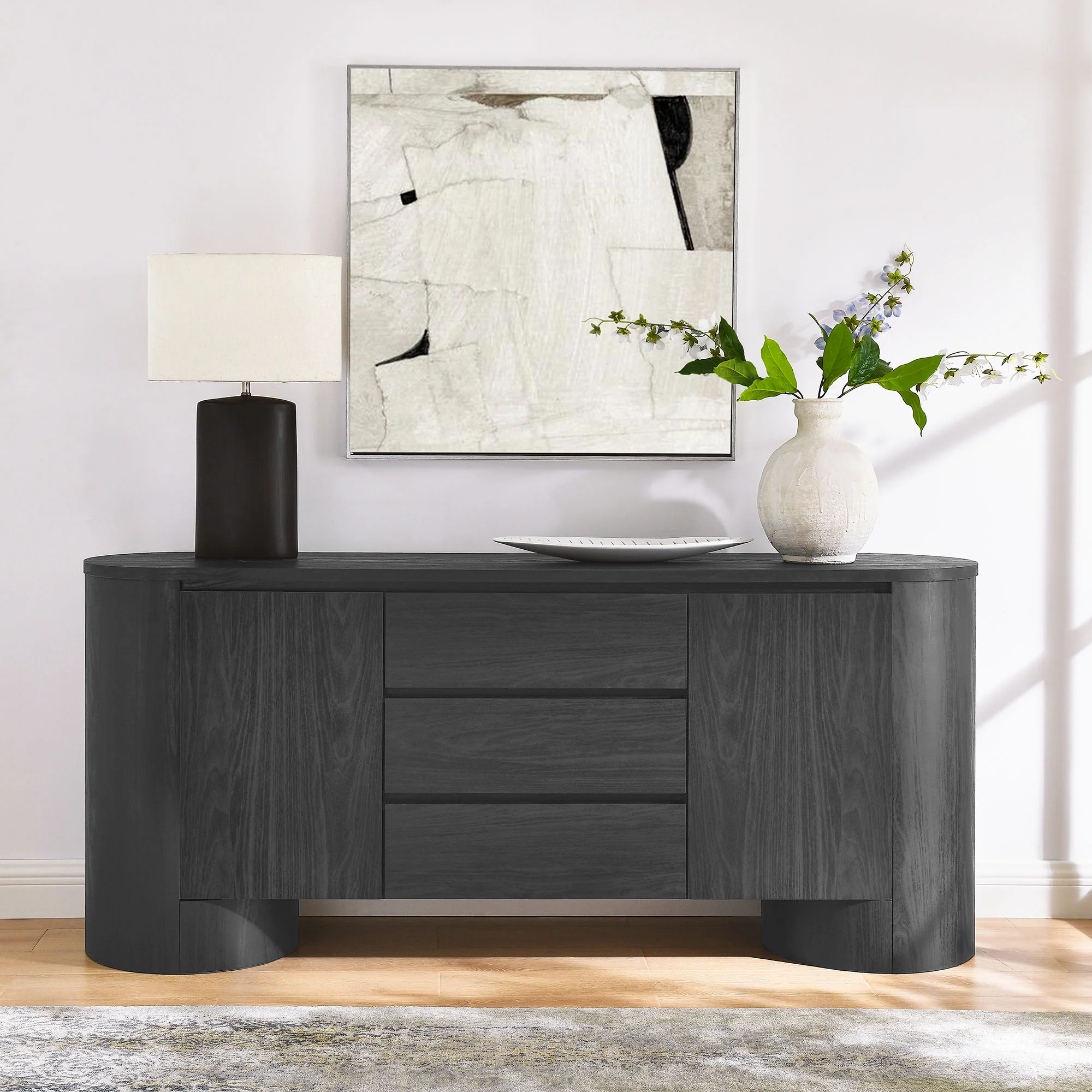 Duval 71" Rounded Sideboard Storage Cabinet by Modway - Image 9