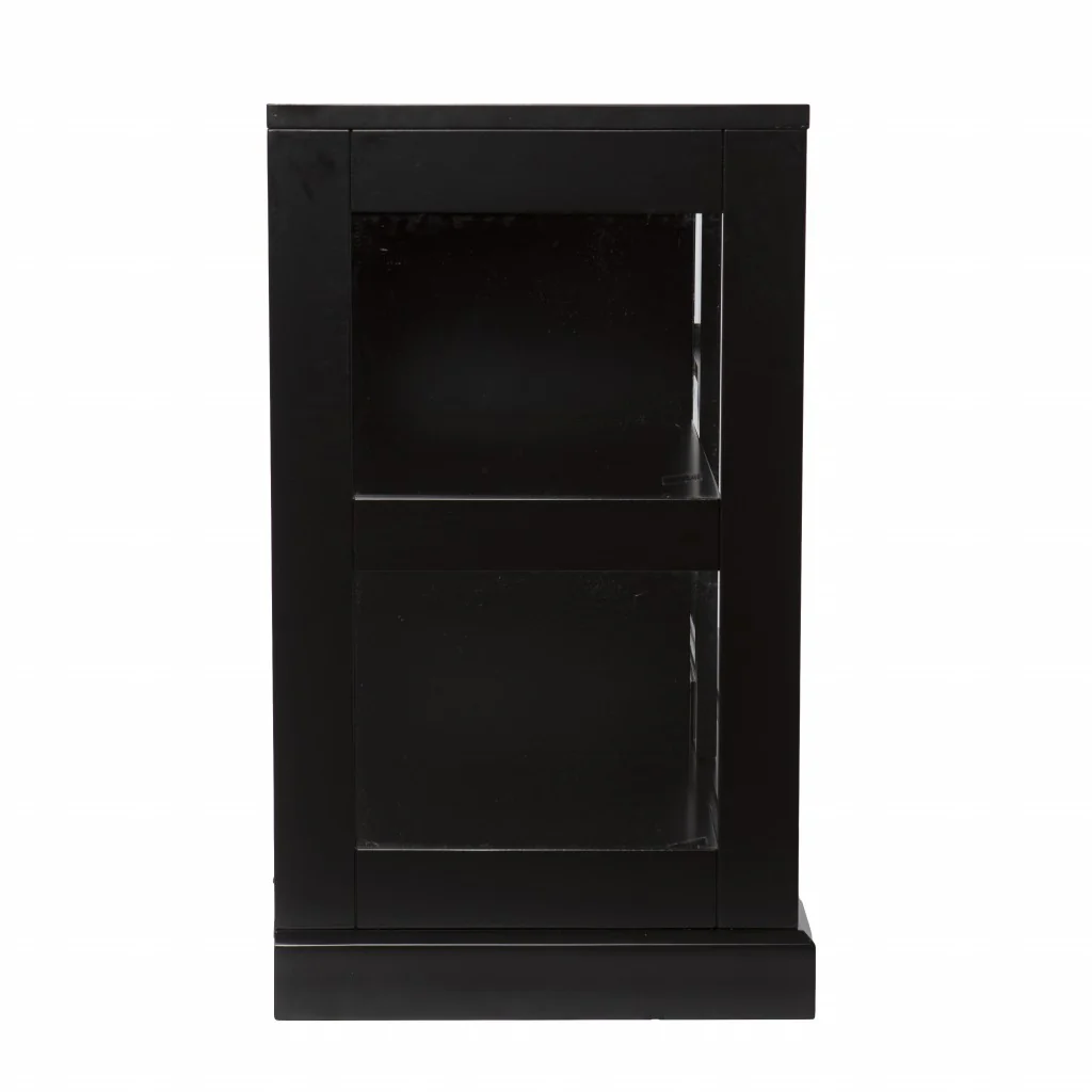Dynasty Contemporary Black And White Low Curio Cabinet By Homeroots - Image 6