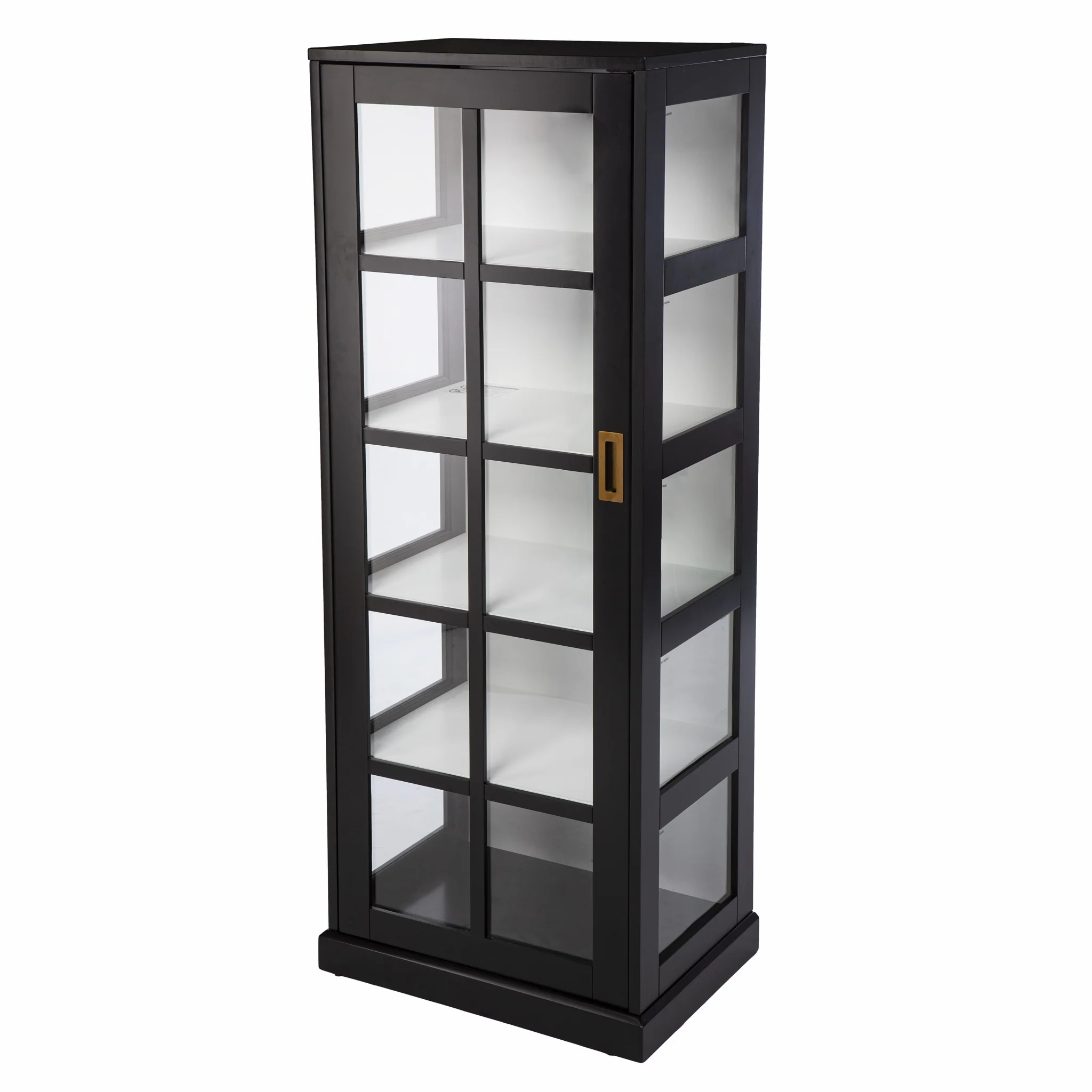 Dynasty Contemporary Black And White Tall Curio Cabinet By Homeroots - Image 5