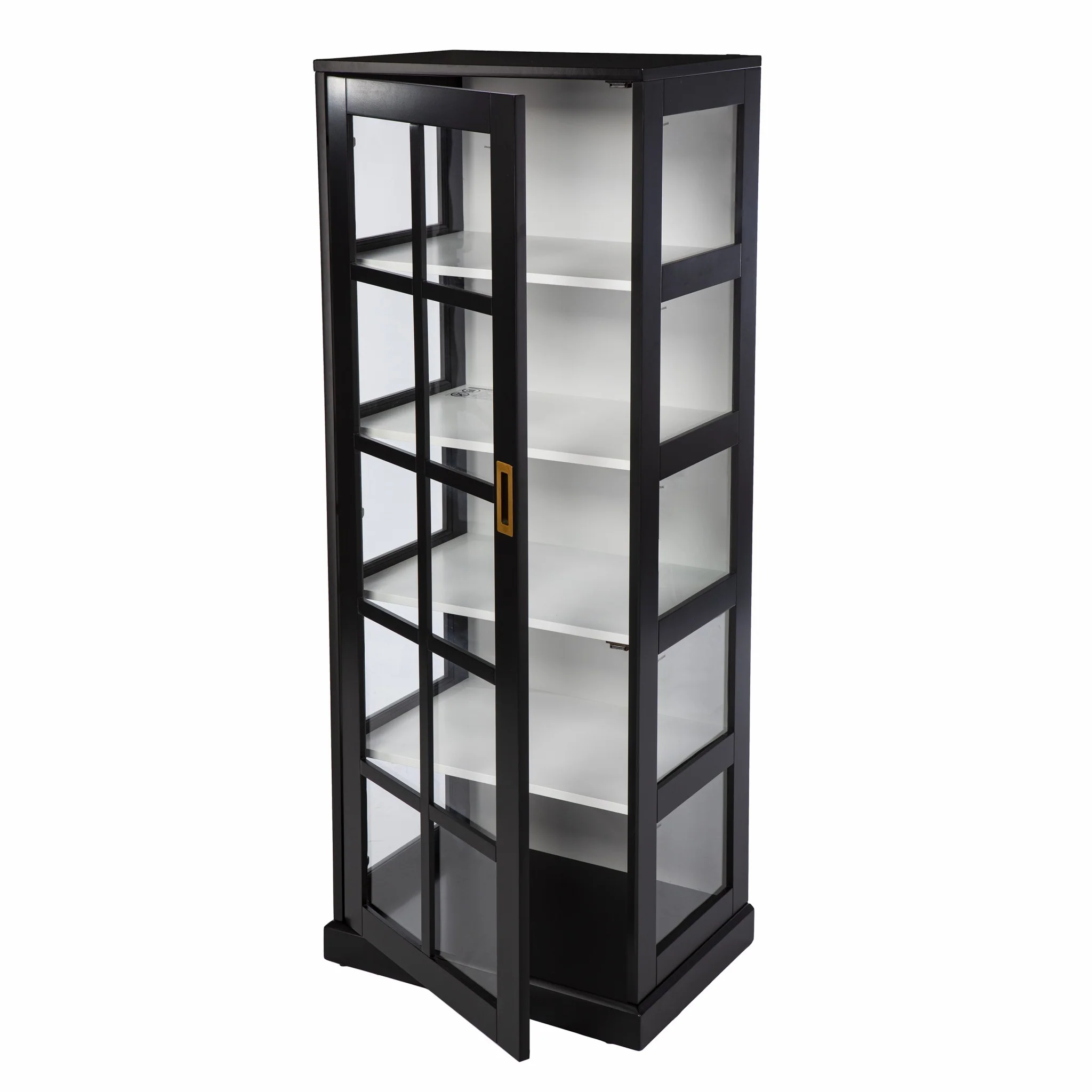 Dynasty Contemporary Black And White Tall Curio Cabinet By Homeroots - Image 9