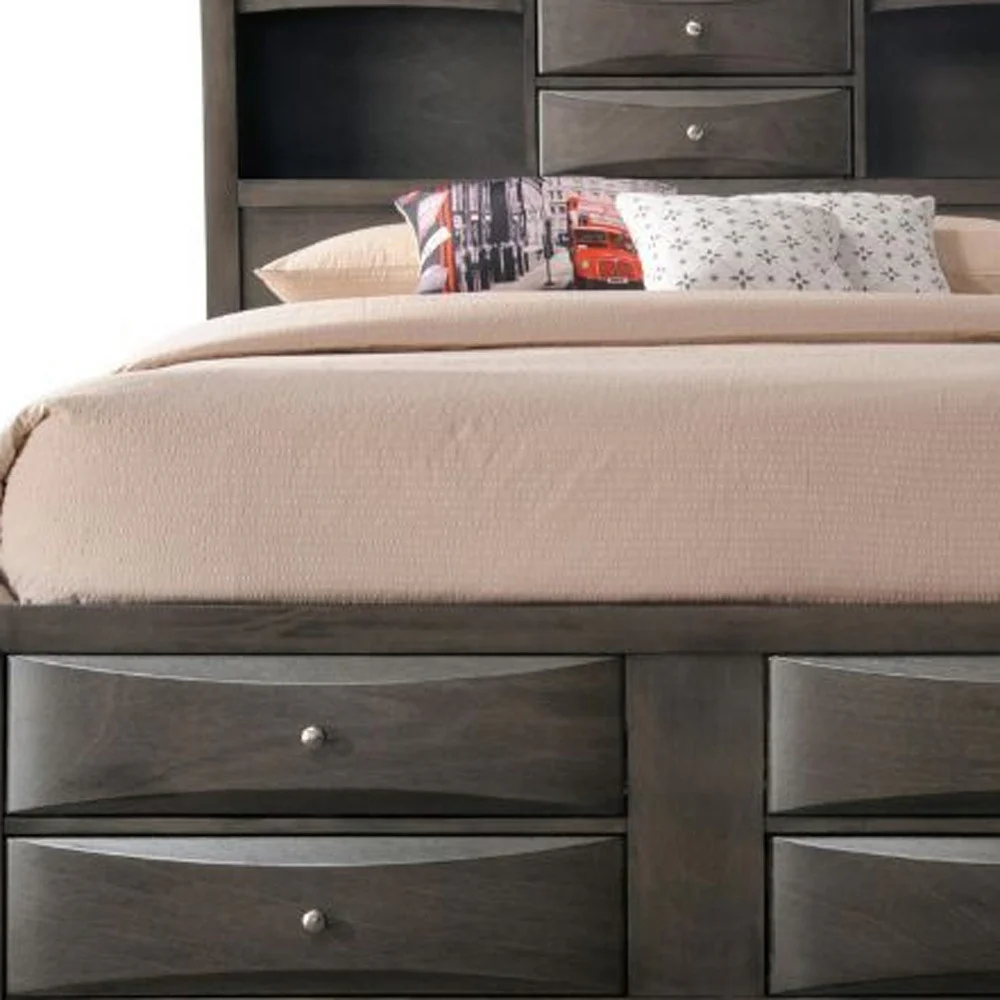 Eastern King Gray Oak Storage Bed By Homeroots - Image 3