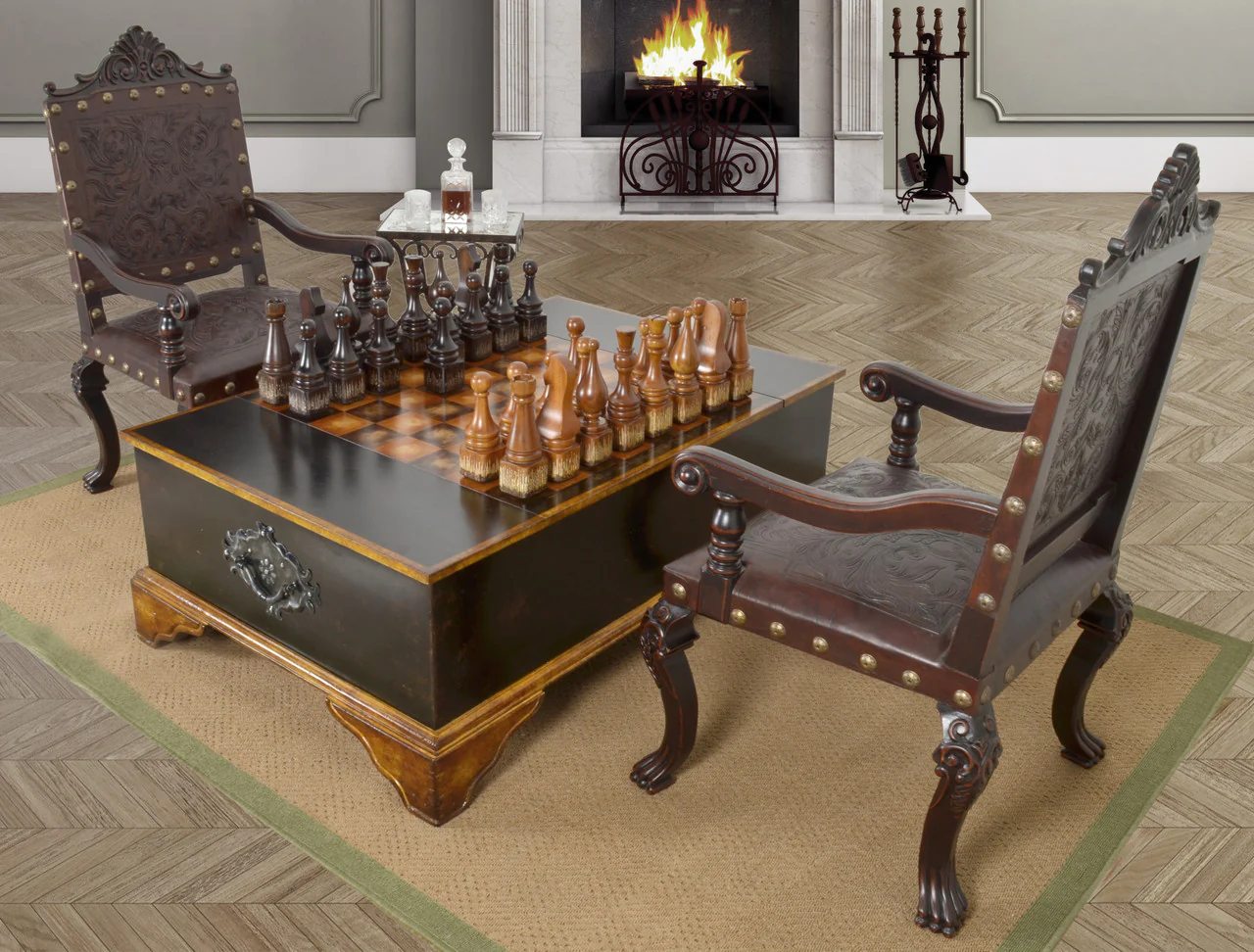 Ebony Chess Set Coffee Table - Image 2