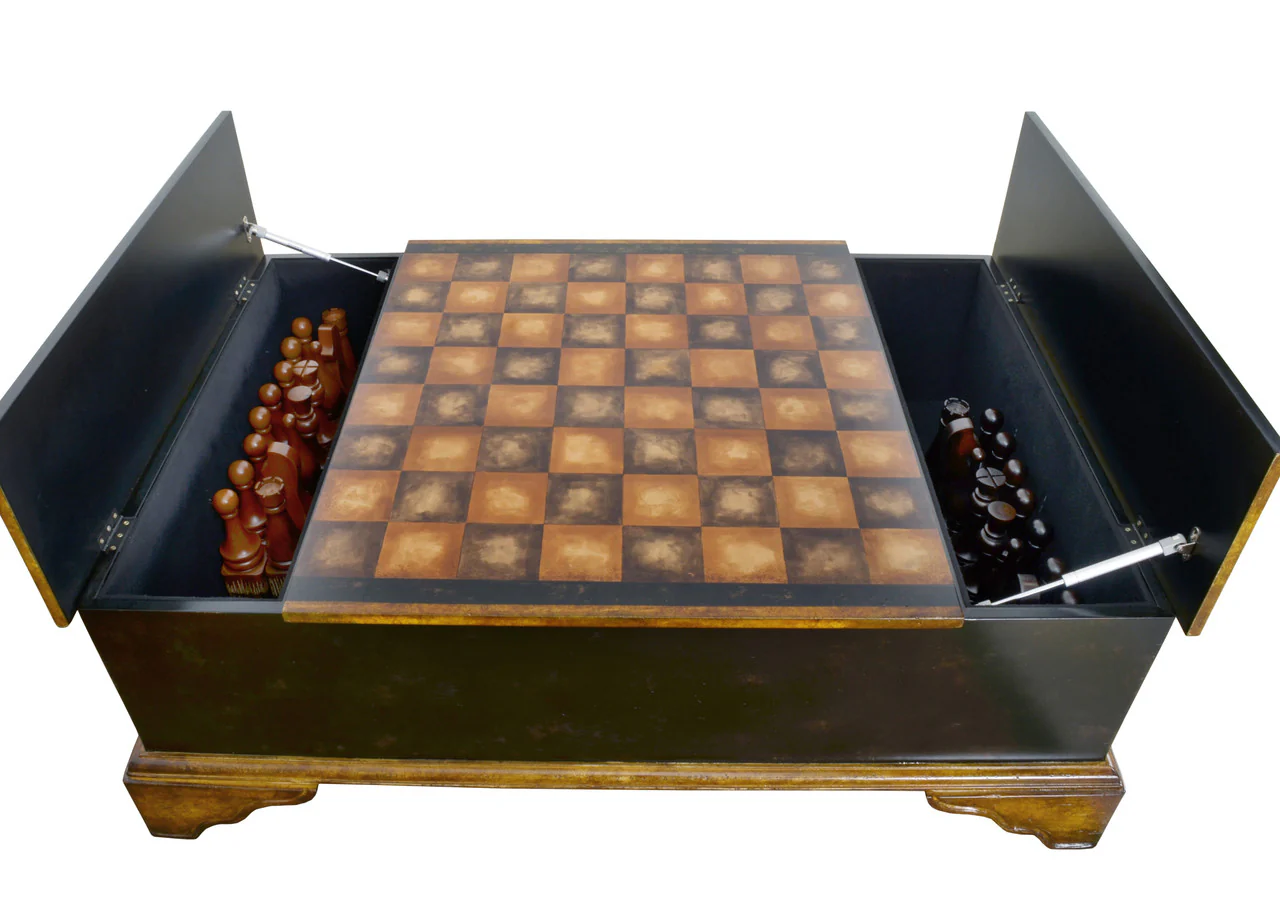 Ebony Chess Set Coffee Table - Image 3