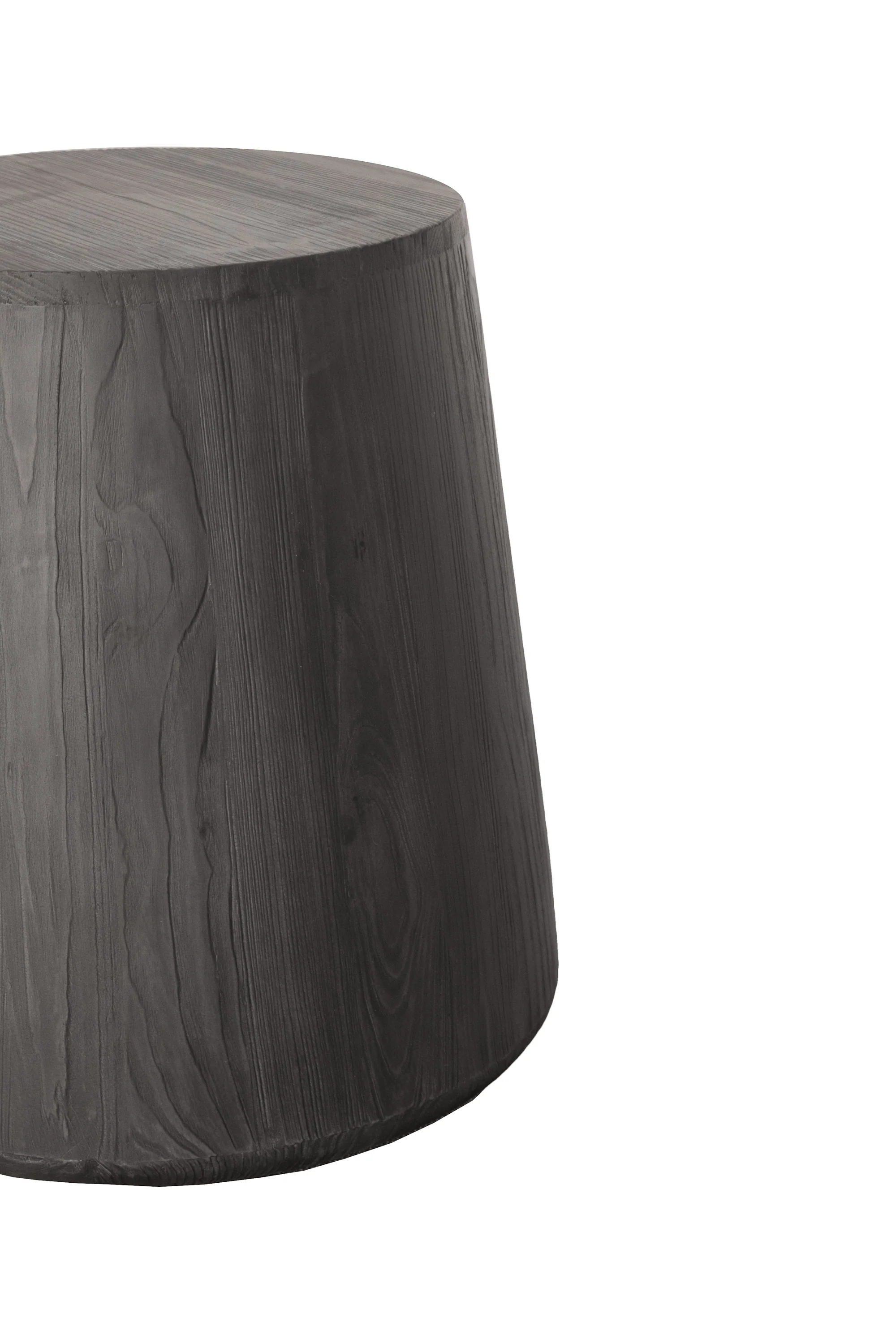 Ebony Solid Wood Round End Table By Homeroots - Image 2