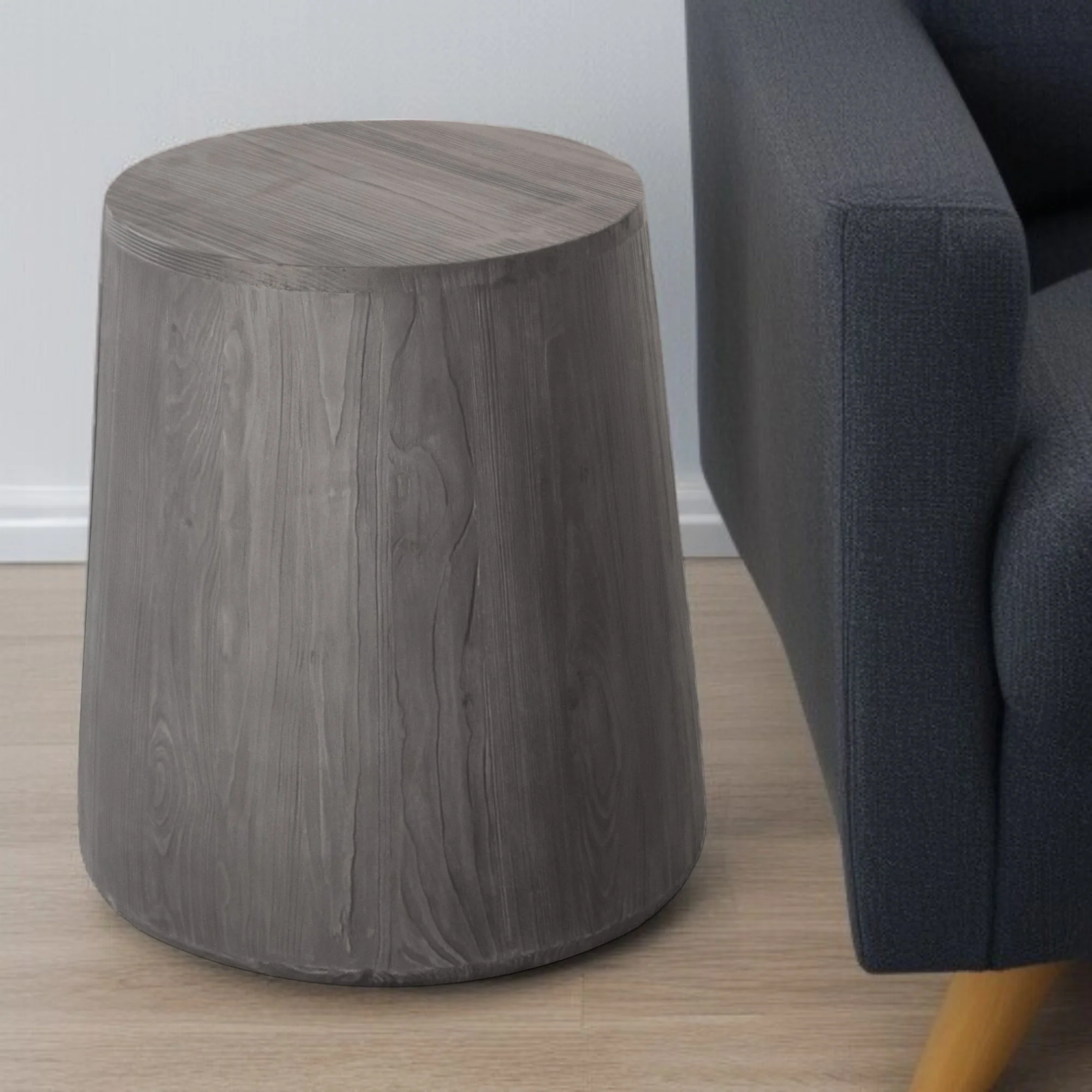 Ebony Solid Wood Round End Table By Homeroots - Image 7