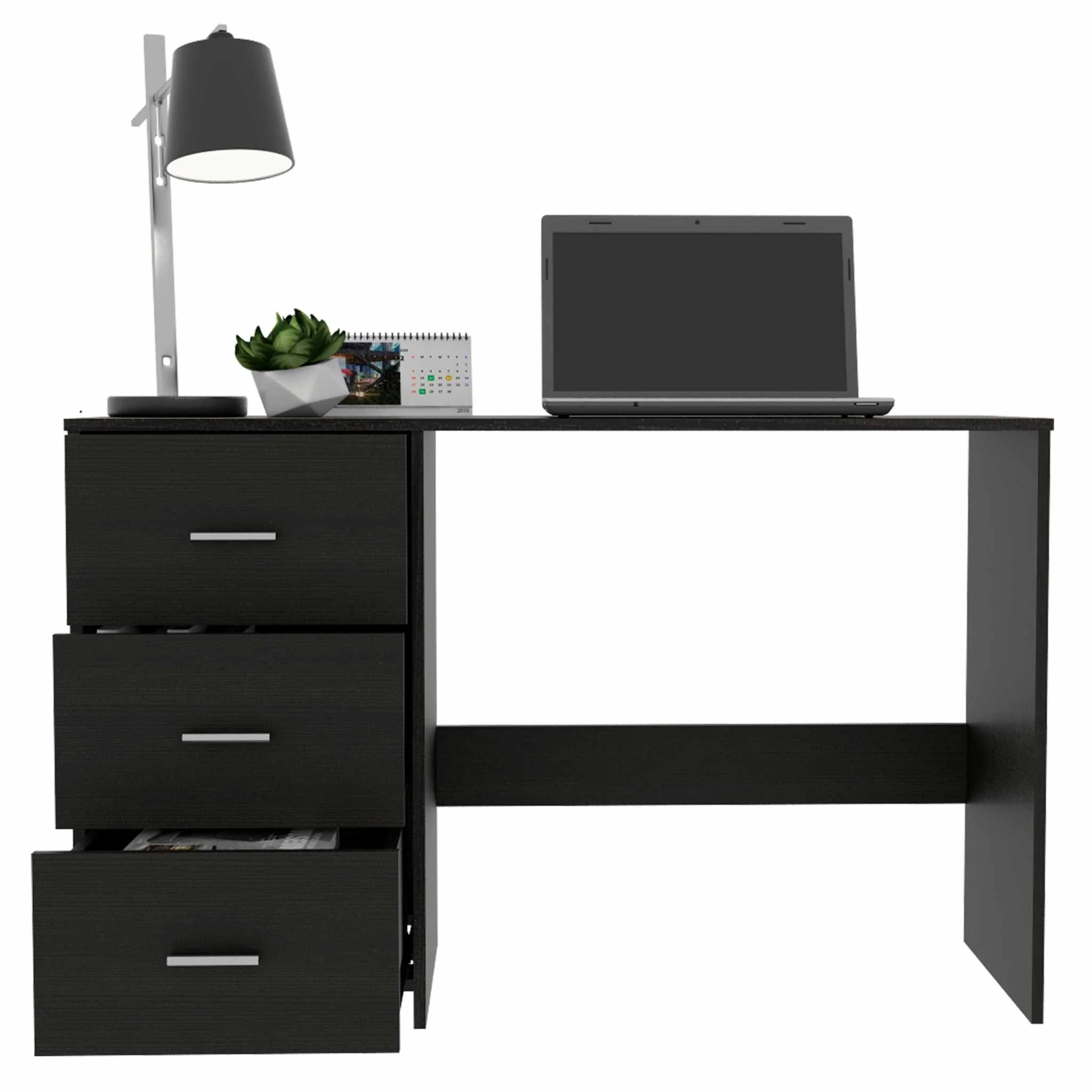 Echo Black Computer Desk with Three Drawers By Homeroots - 403782 - Image 5