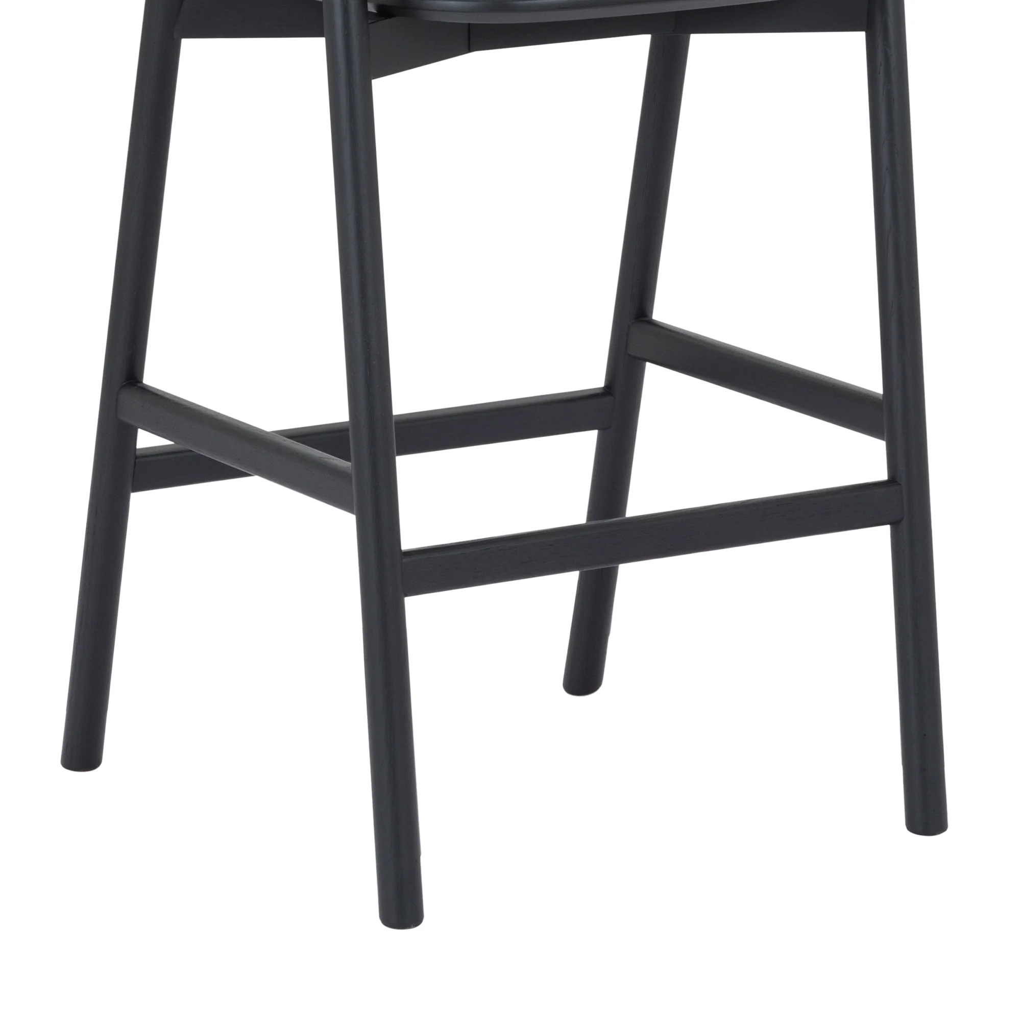 Echo Black Oak Wood and Faux Leather Bar Stool By Armen Living - Image 11