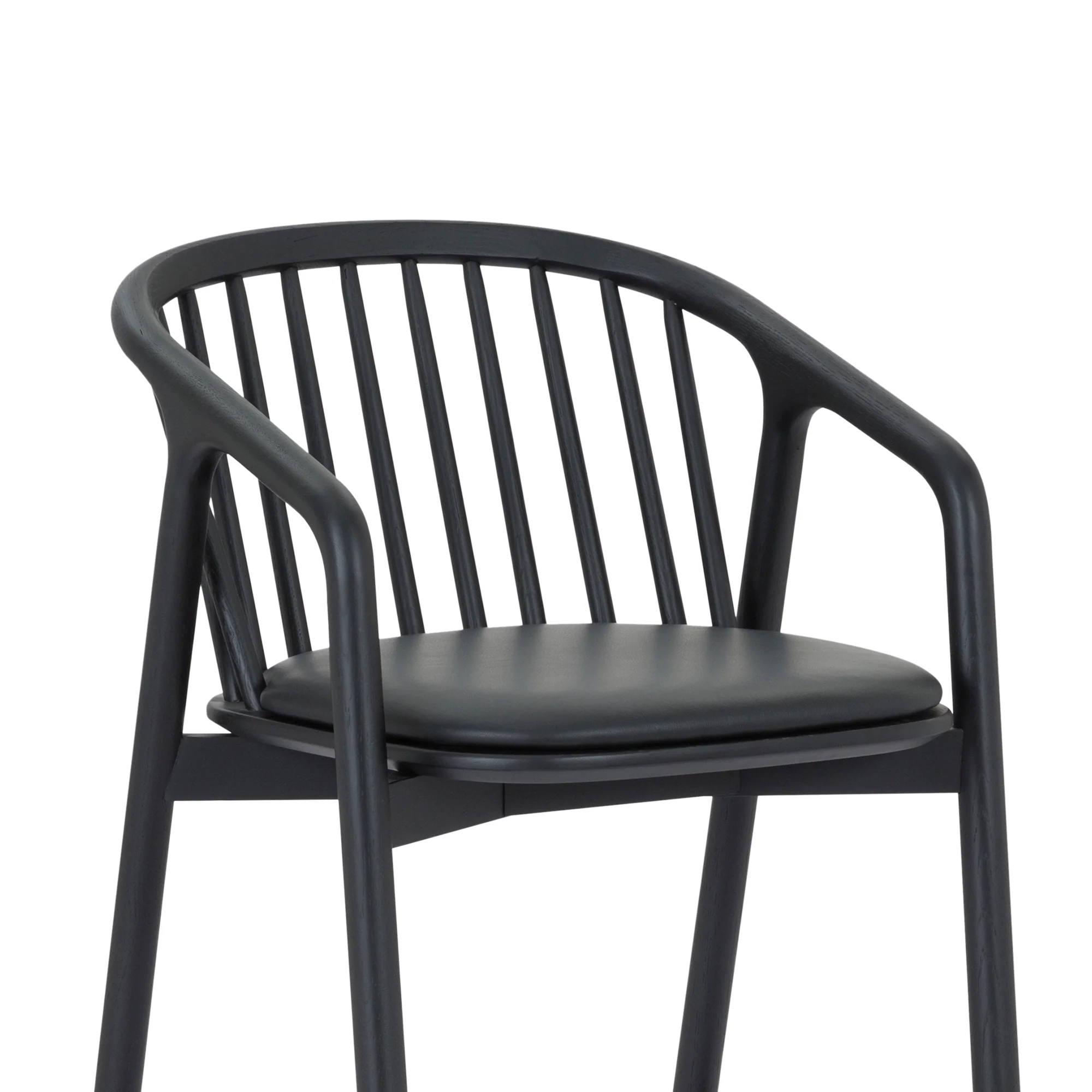 Echo Black Oak Wood and Faux Leather Bar Stool By Armen Living - Image 6