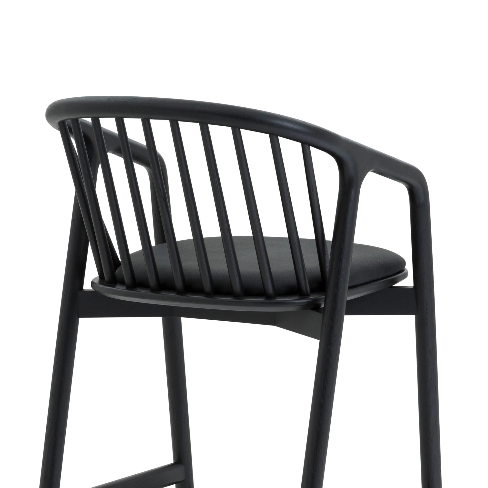 Echo Black Oak Wood and Faux Leather Bar Stool By Armen Living - Image 7
