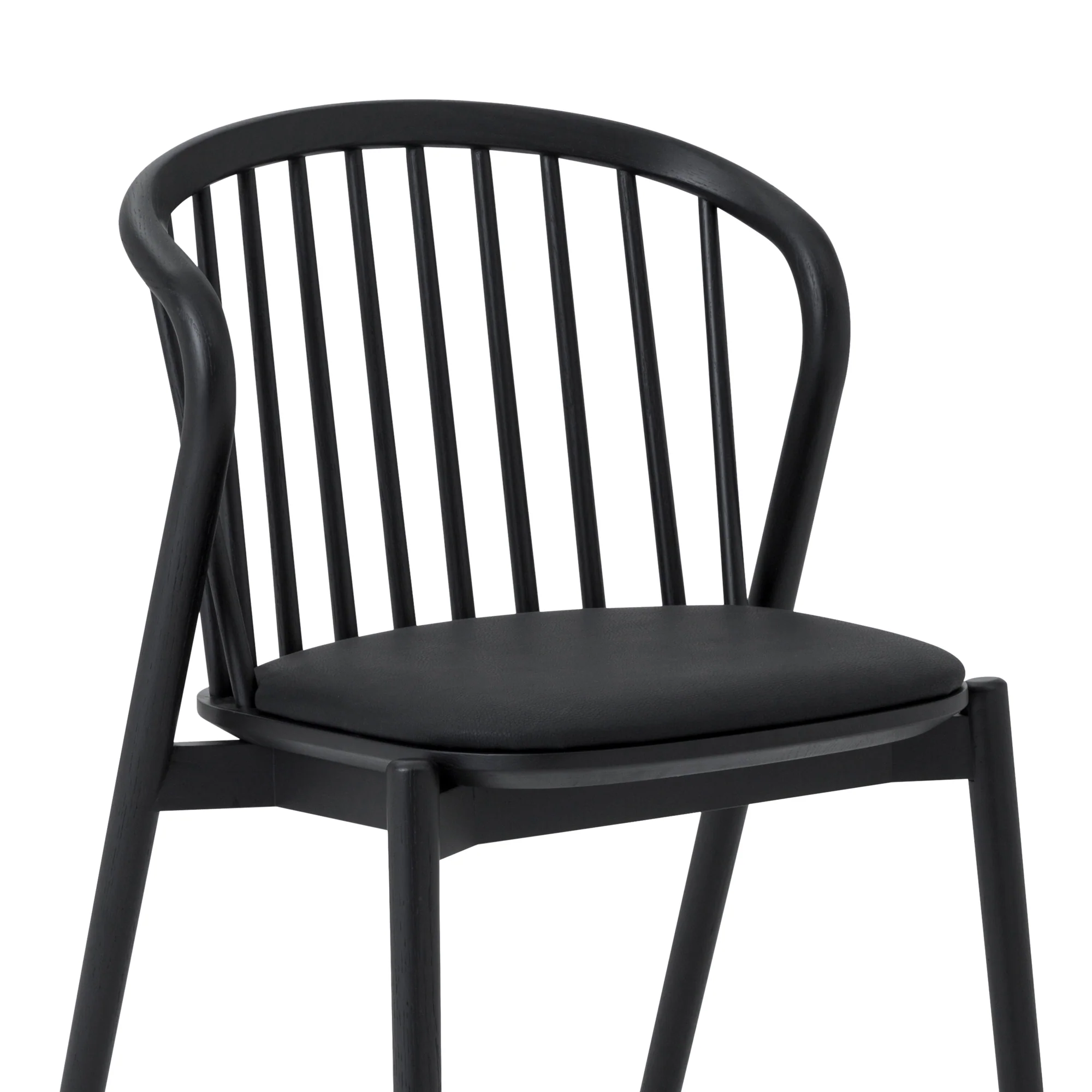 Echo Black Oak Wood and Faux Leather Dining Chairs - Set of 2 By Armen Living - Image 8