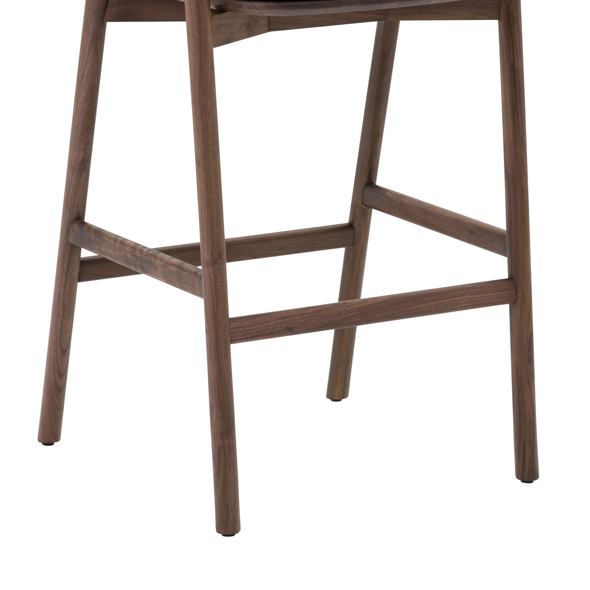 Echo Walnut Wood and Black Faux Leather Bar Stool By Armen Living - Image 11