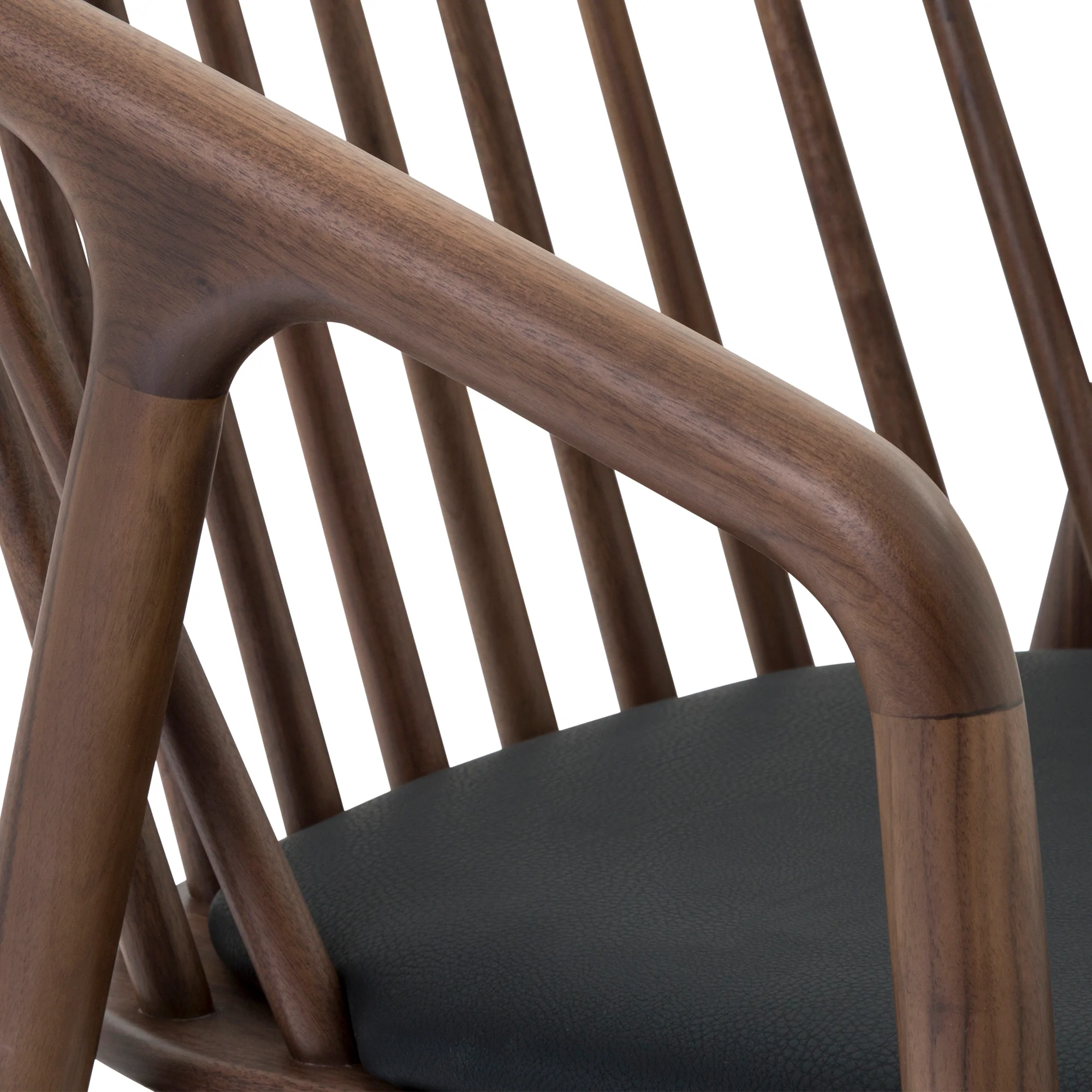 Echo Walnut Wood and Black Faux Leather Bar Stool By Armen Living - Image 8