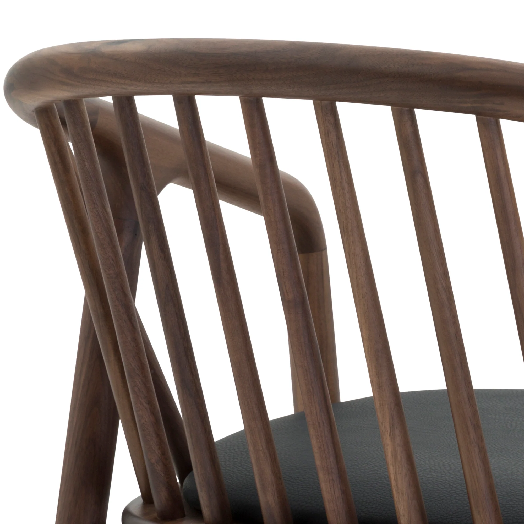 Echo Walnut Wood and Black Faux Leather Counter Stool By Armen Living - Image 9