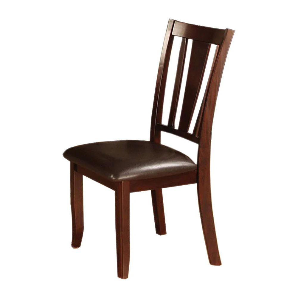 Edgewood I Side Chair, Withpu Cushion, Expresso Finish, Set Of 2 By Benzara - Image 2