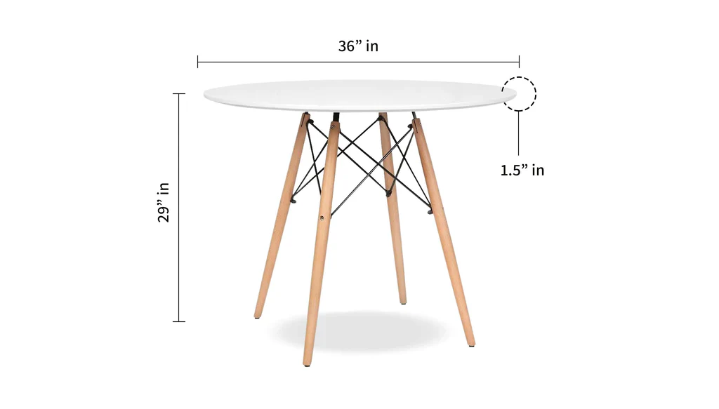 Eiffel Dining Table 32" Round White By Modholic - Image 7