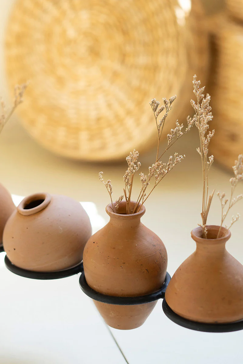 Eight Clay Vessels On An Iron Base By Kalalou - Image 2
