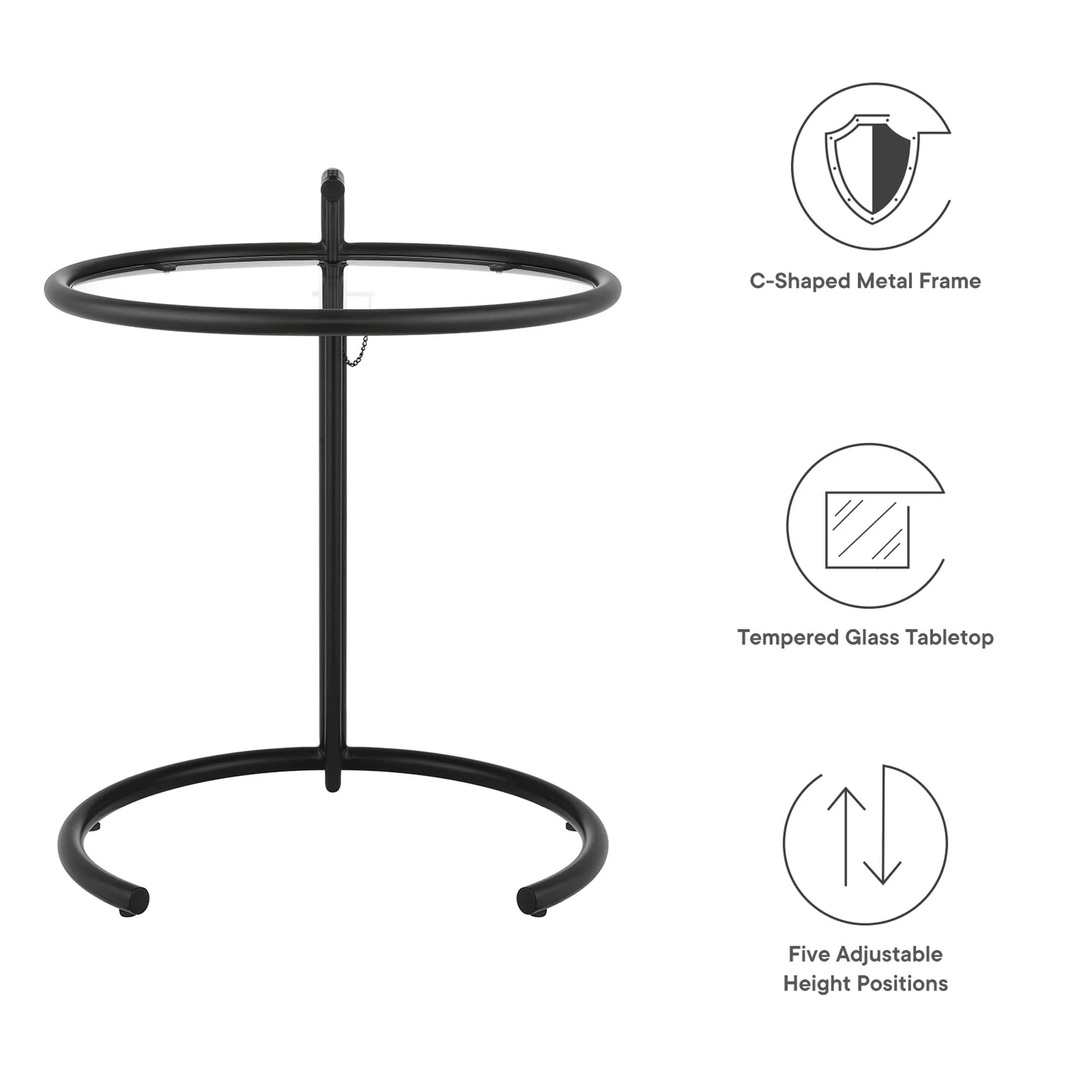 Eileen Gray Metal Side Table by Modway - Image 8