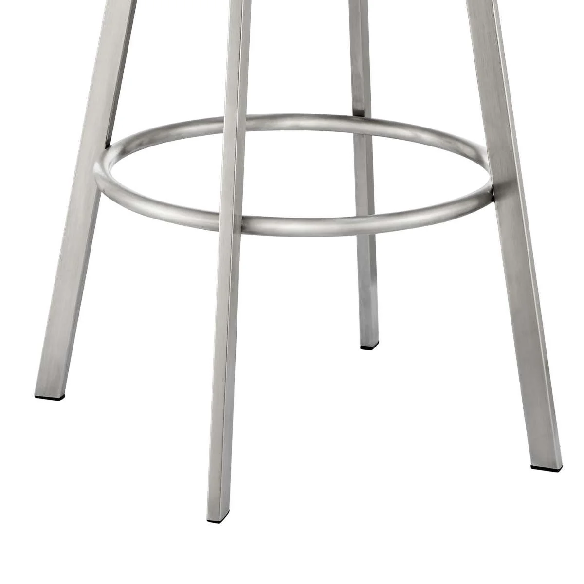 Eleanor 26" Swivel Counter Stool in Brushed Stainless Steel with White Faux Leather By Armen Living - Image 6
