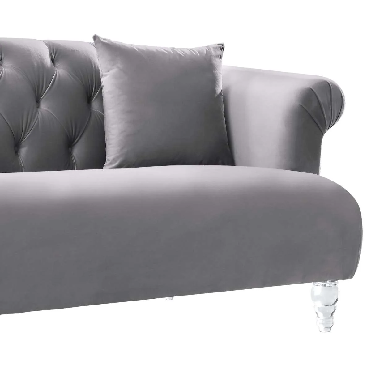 Elegance Contemporary Loveseat in Blue Velvet with Acrylic Legs By Armen Living - Image 6
