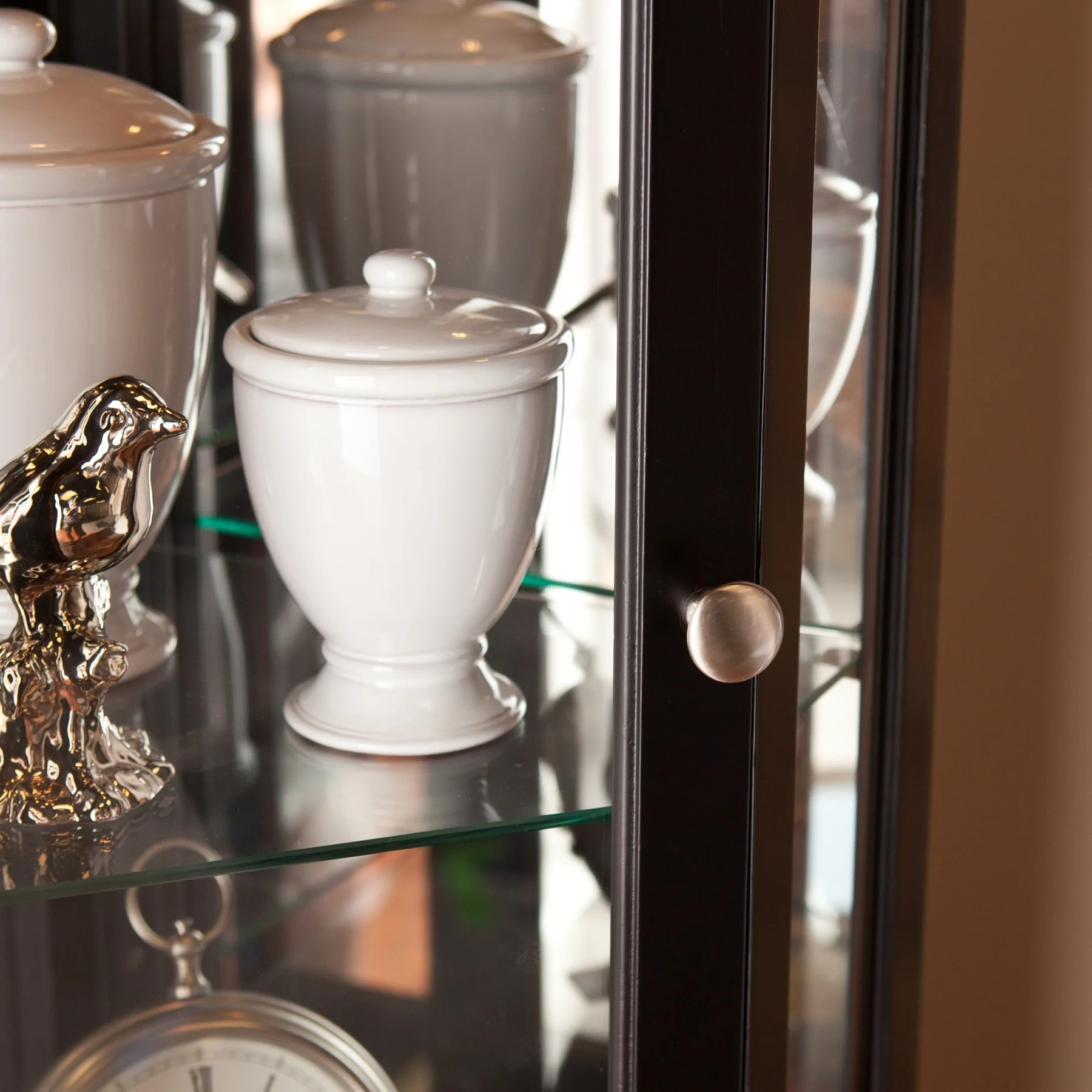 Elegant Black Lighted Curio Cabinet By Homeroots - Image 2