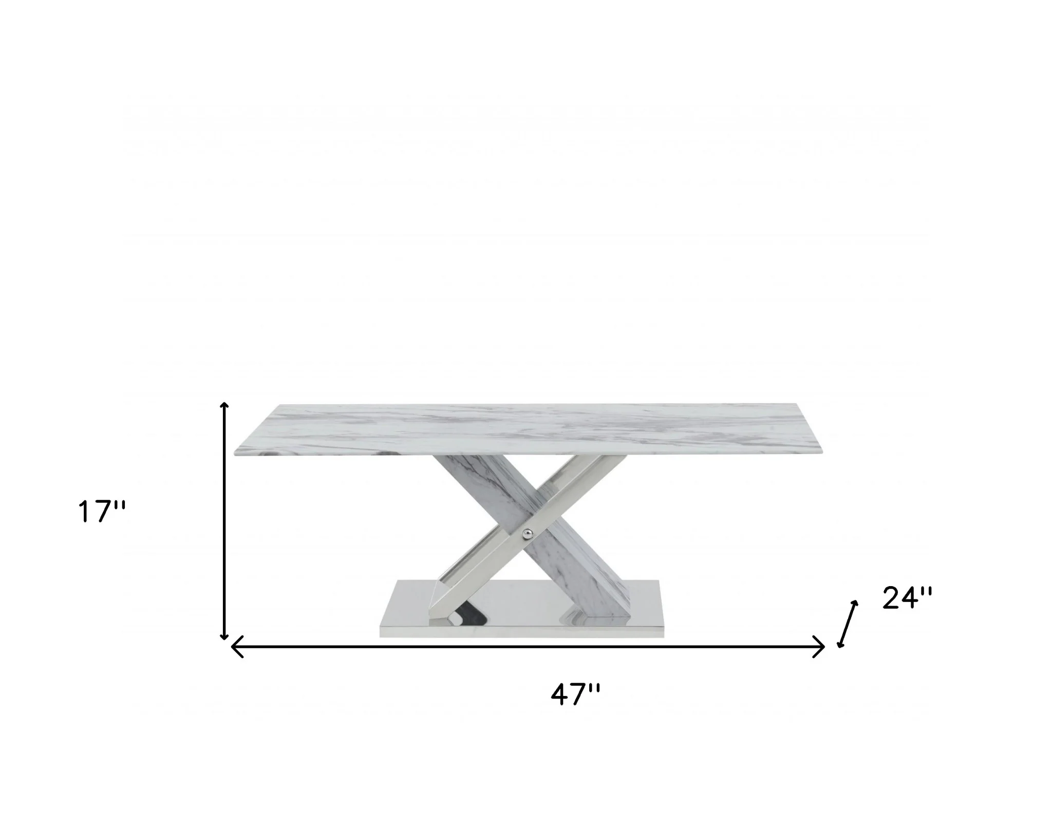 Elegant Marble Glass top Coffee Table By Homeroots - Image 4
