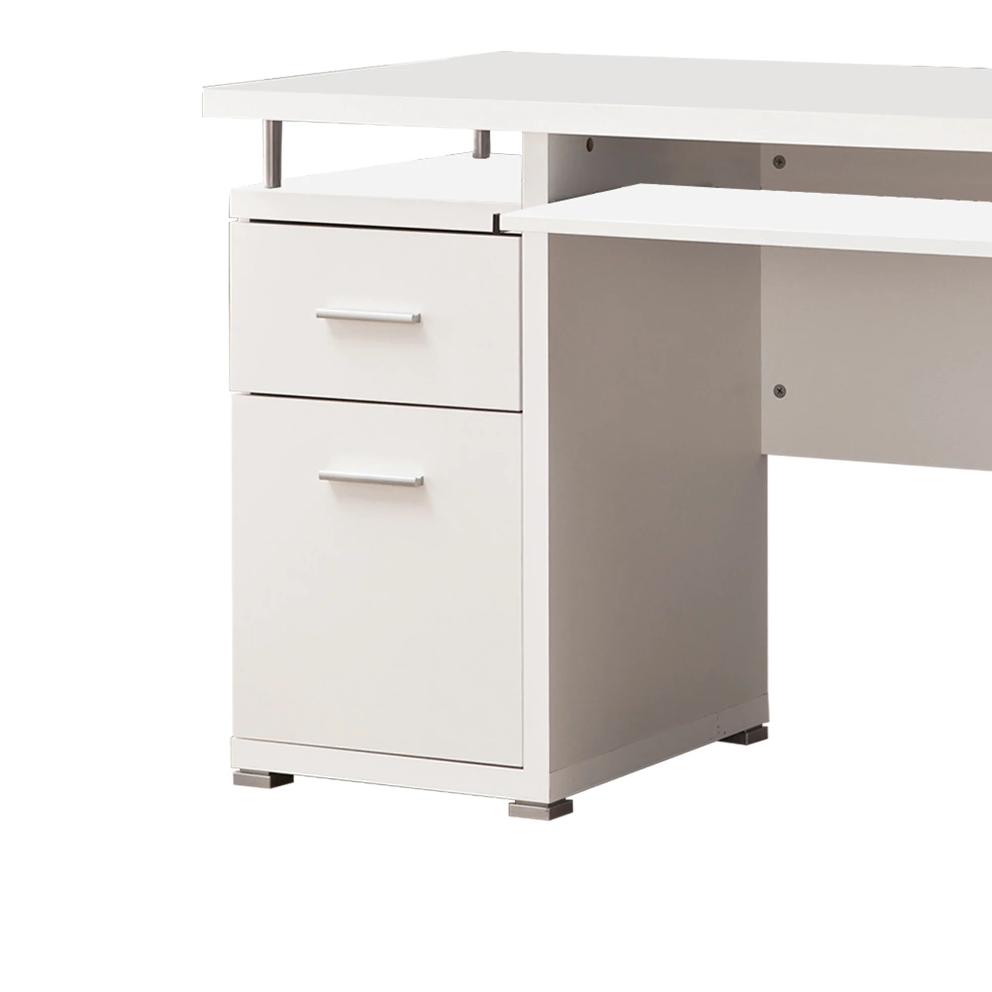 Elegant white Computer desk with efficient Storage By Benzara - Image 3