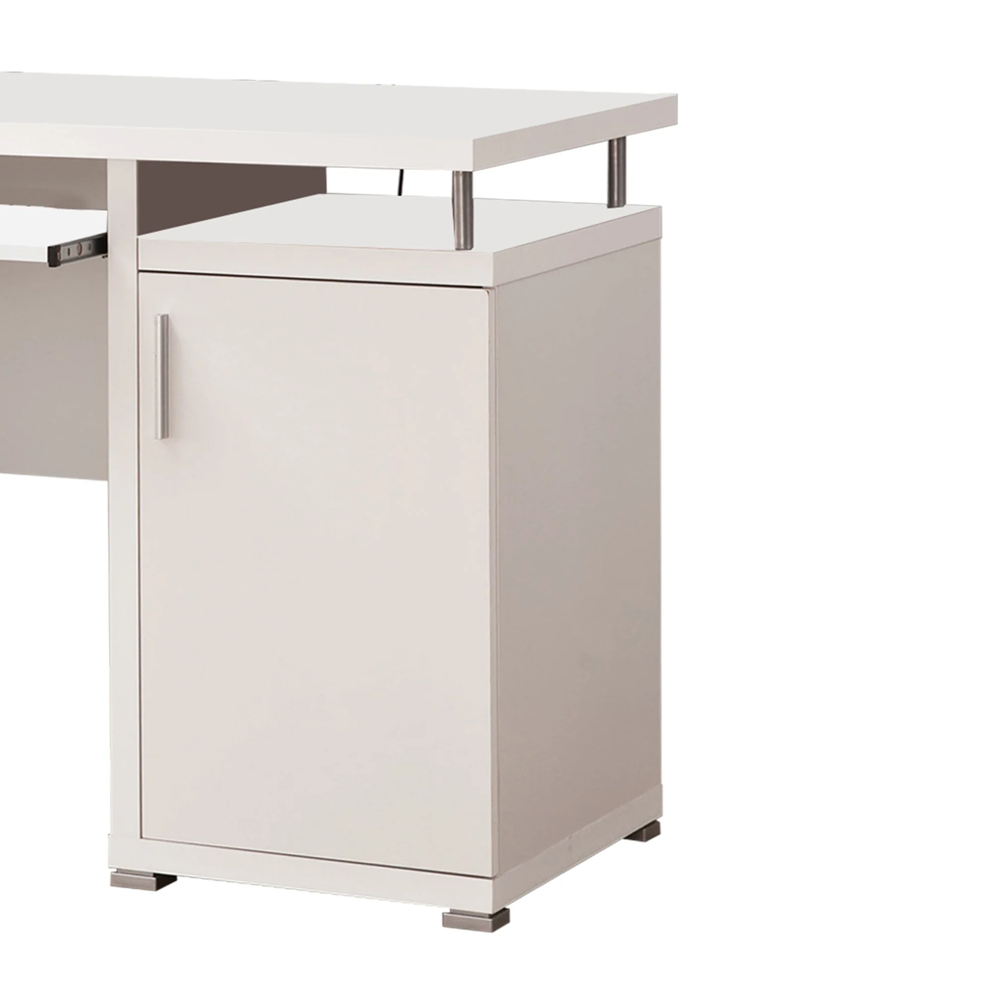 Elegant white Computer desk with efficient Storage By Benzara - Image 4