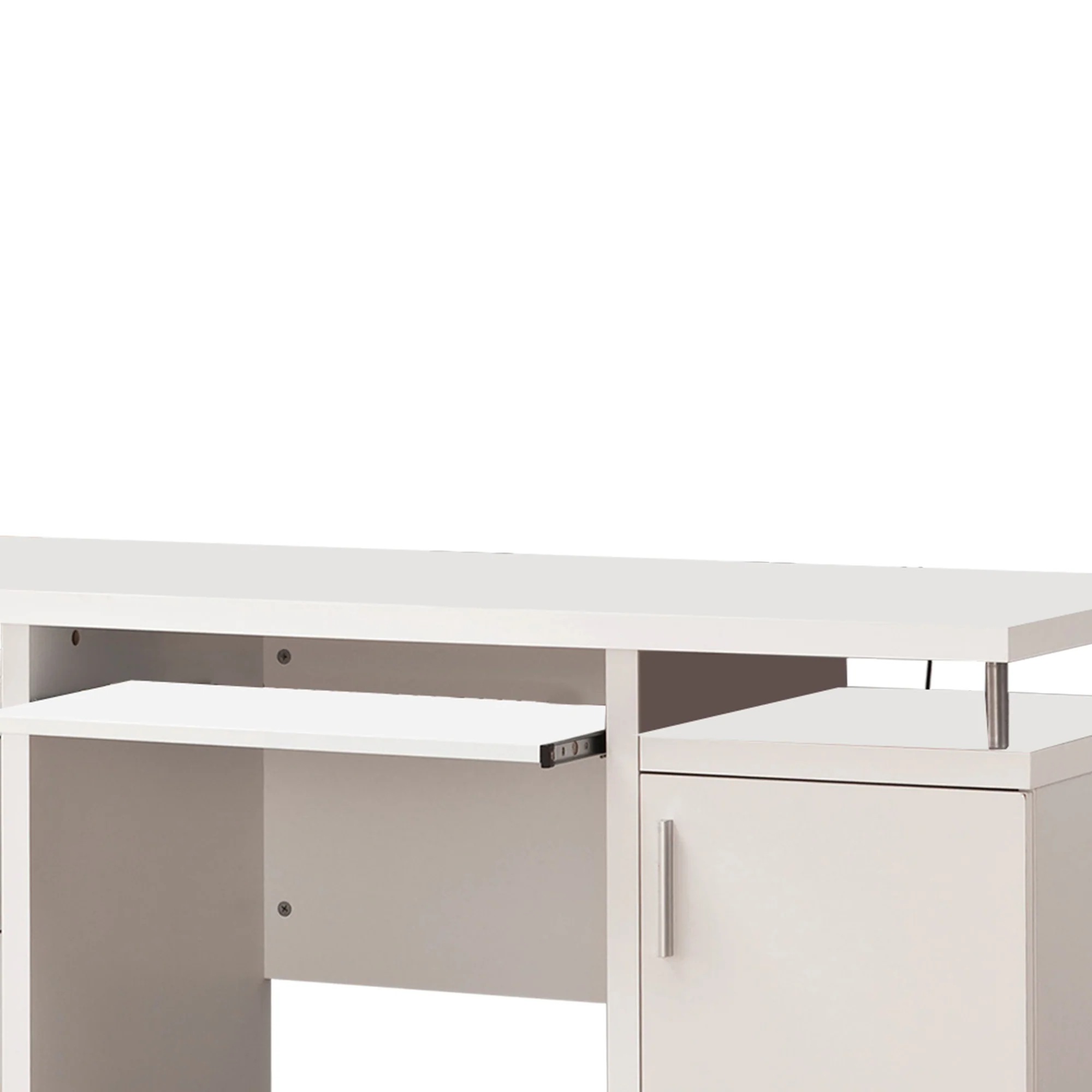 Elegant white Computer desk with efficient Storage By Benzara - Image 5