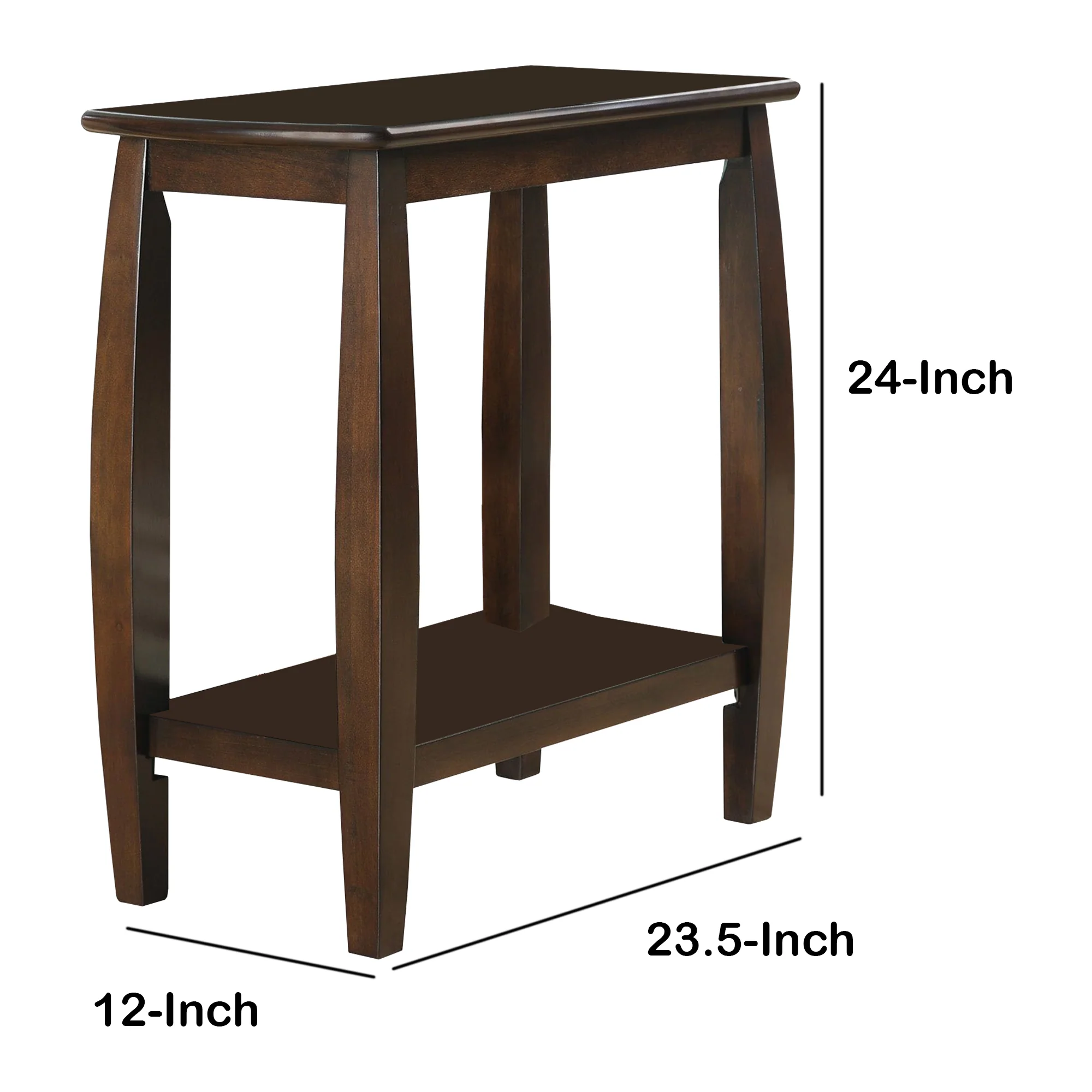 Elegant Wooden Chair Side Table, Brown By Benzara - Image 3