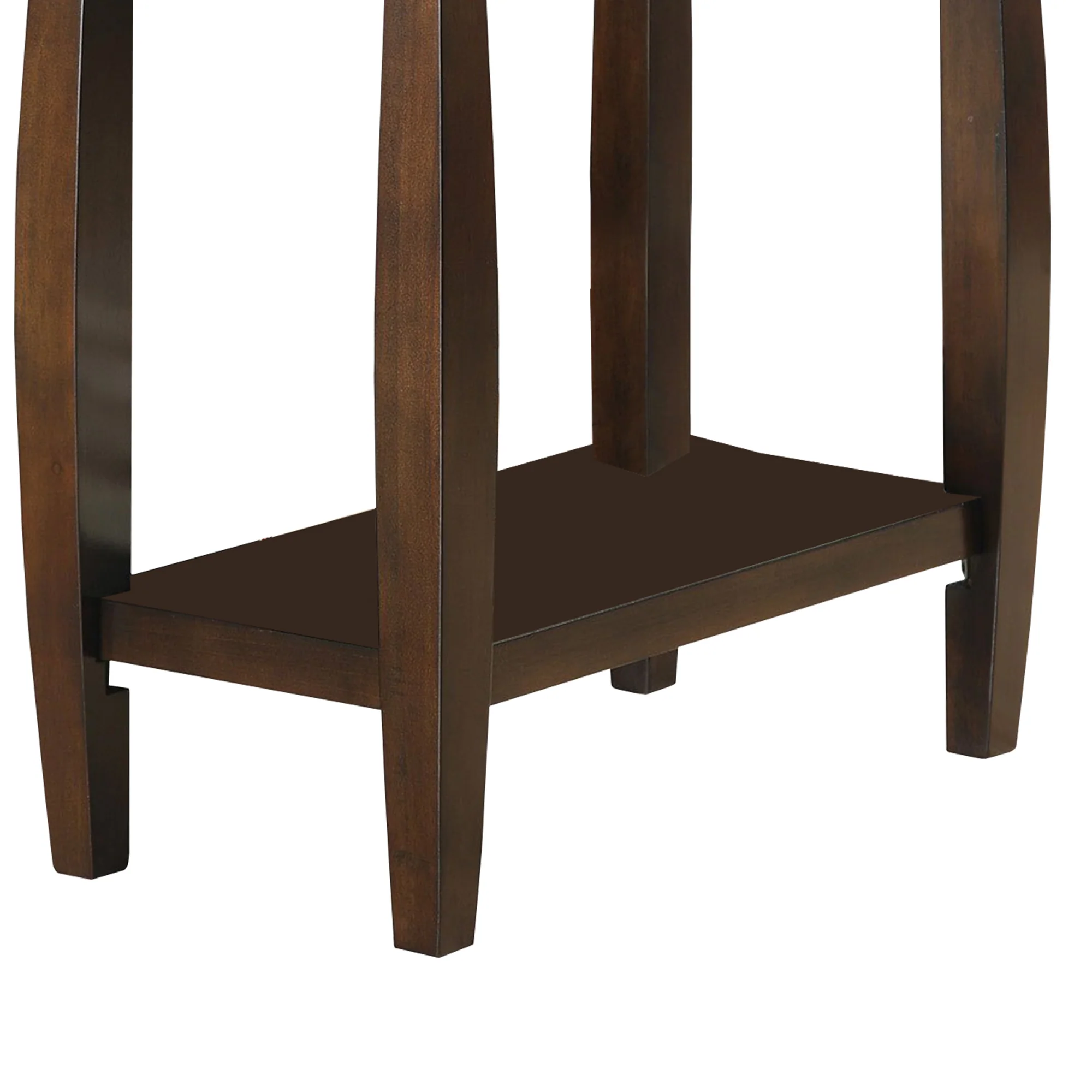 Elegant Wooden Chair Side Table, Brown By Benzara - Image 4