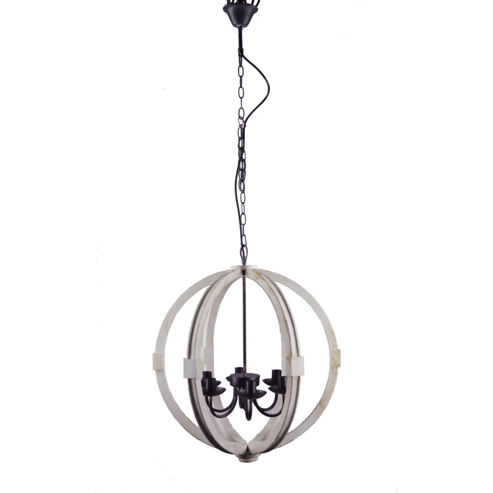 Elegantly Framed Calder Wooden Chandelier By Benzara - Image 3