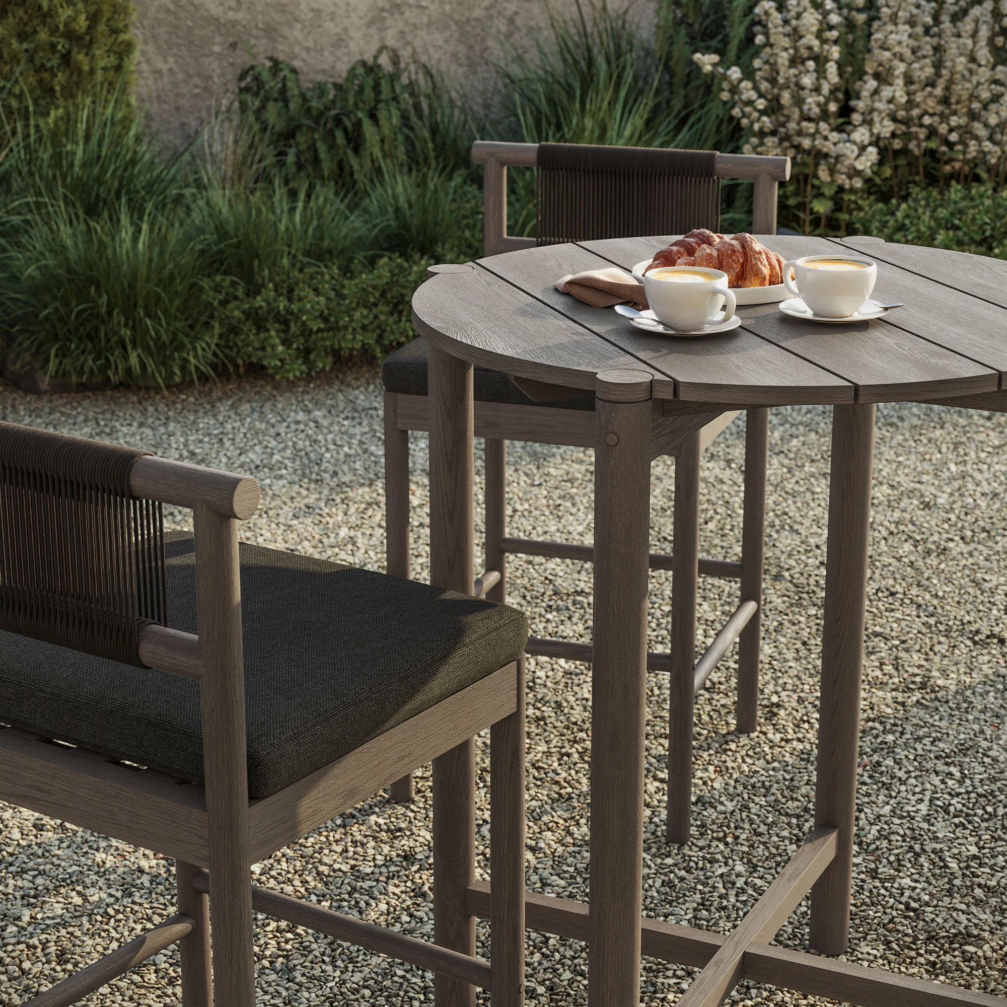 Eleni 3-Piece Outdoor Patio Teak Wood Bar Set by Modway - Image 10